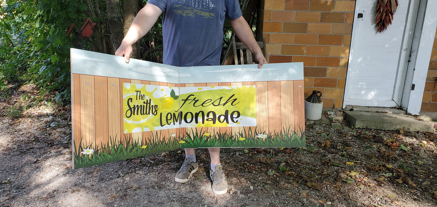 Compact wooden signboard