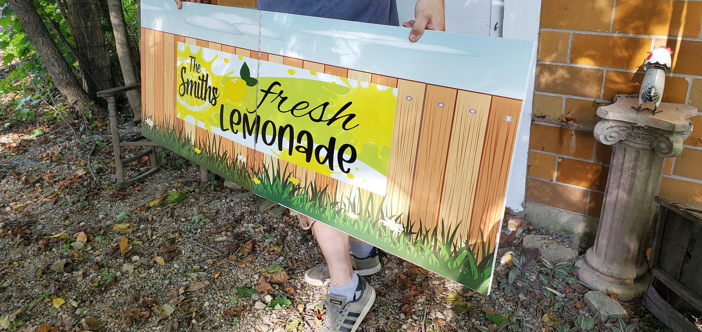 Rustic lemonade stand sign