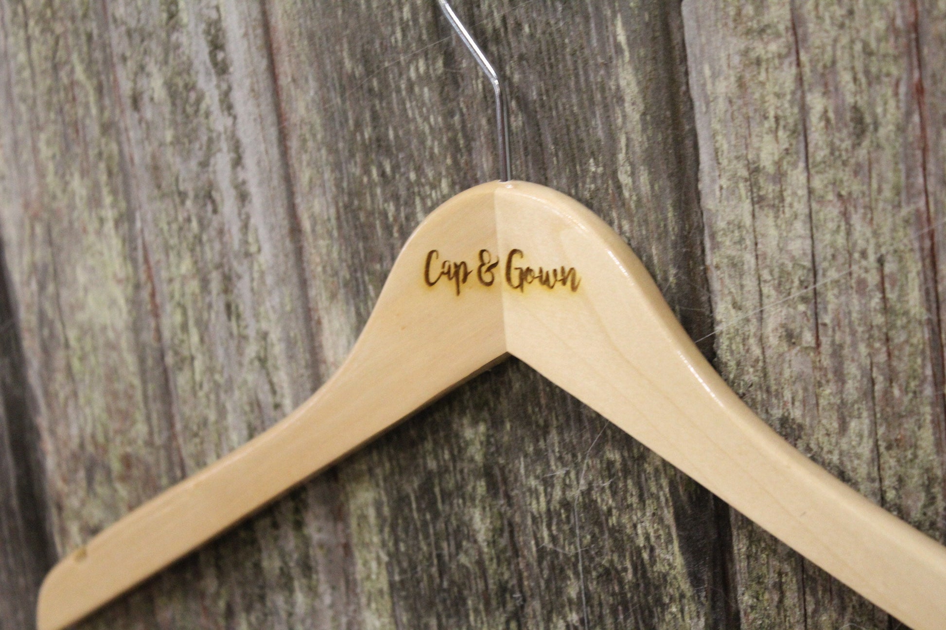 Cap and Gown Graduation Clothes Hanger Engraved Hard Wood Sturdy Dress Suit High School Ceremony Celebration