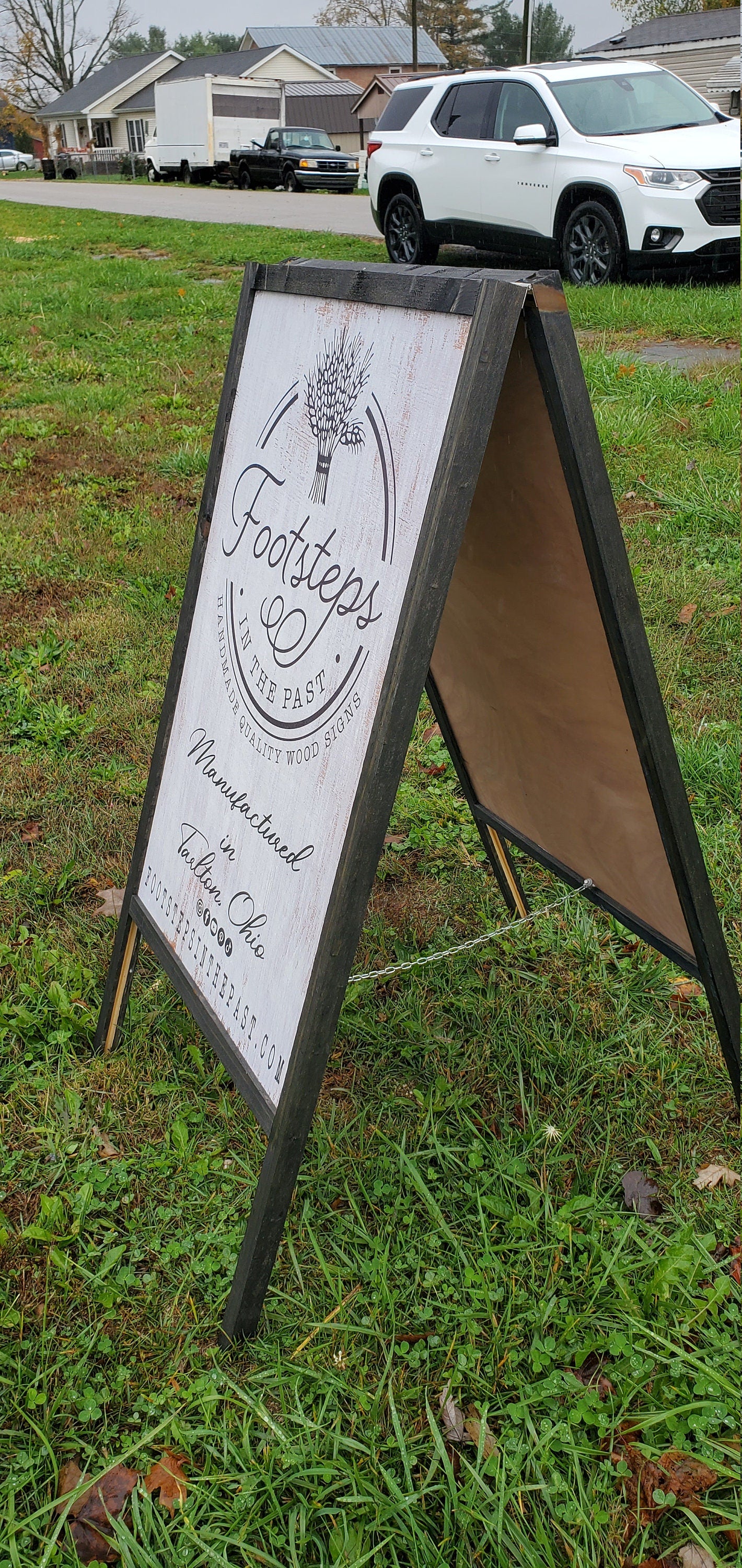 Outdoor Patio Sidewalk Sign A Frame Folding Sign Affordable Business Sign Your Logo Free Standing Large Commercial Hinge Advertising Store