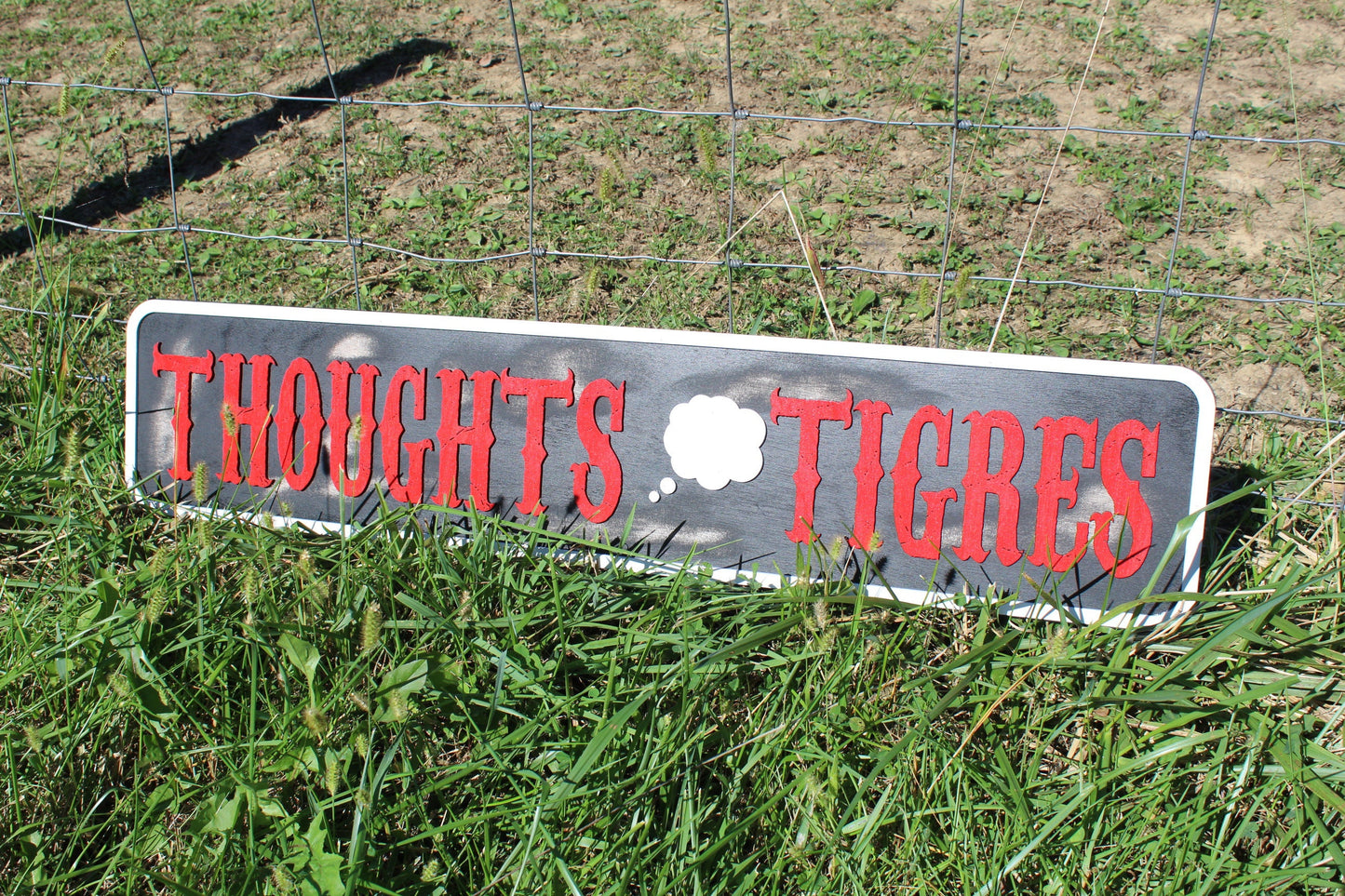 Custom Distressed Sign Thoughts Tigres ThoughtBubble Cigar Lounge Oversized Rustic Business Logo Bar Barn Wood 3D BBQ Patio Garage ManCave