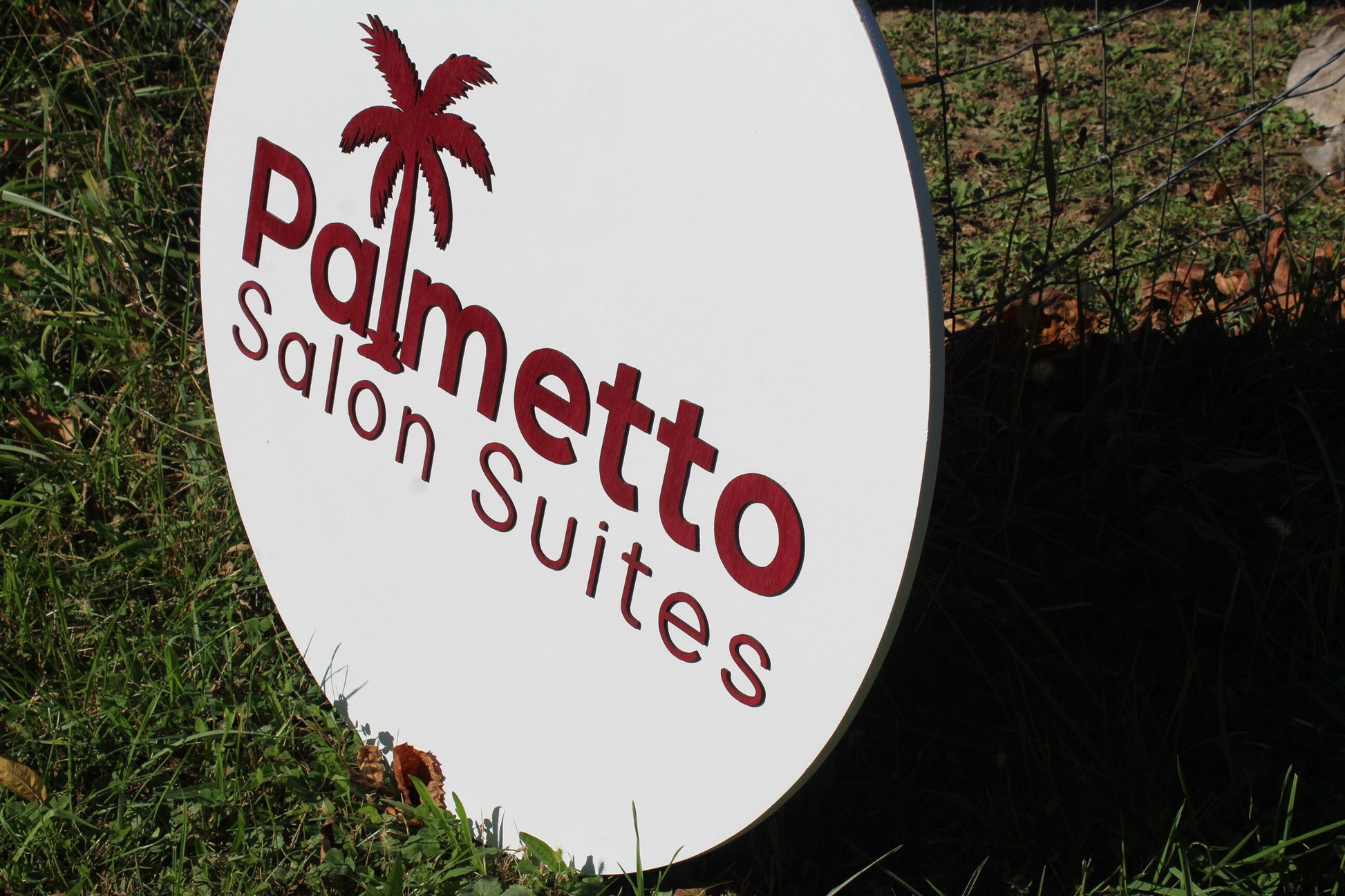 Salon Suites Palm Tree Sign 3D Raised Text Custom Colors Size Font Letter Pallet Sign Gift Wall Decor Tropical Care Business Name Logo