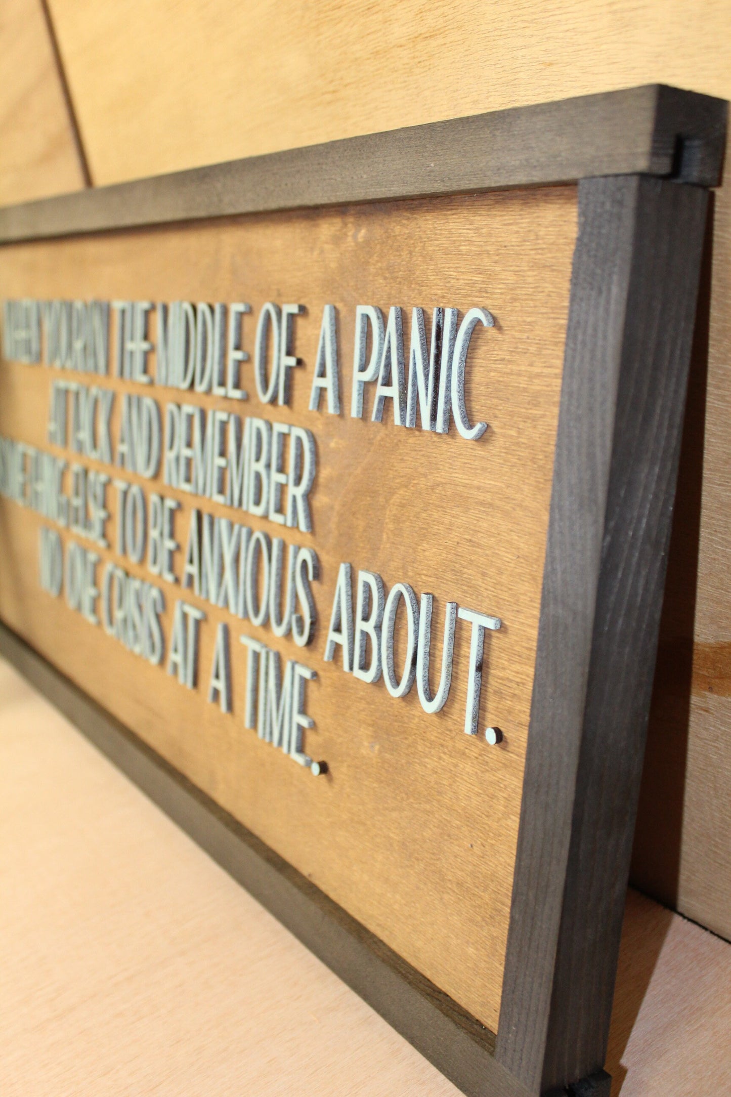 Anxious One Crisis At A Time Panic Anxitey Remember Always Something Funny Wood Decor Sign Qoute