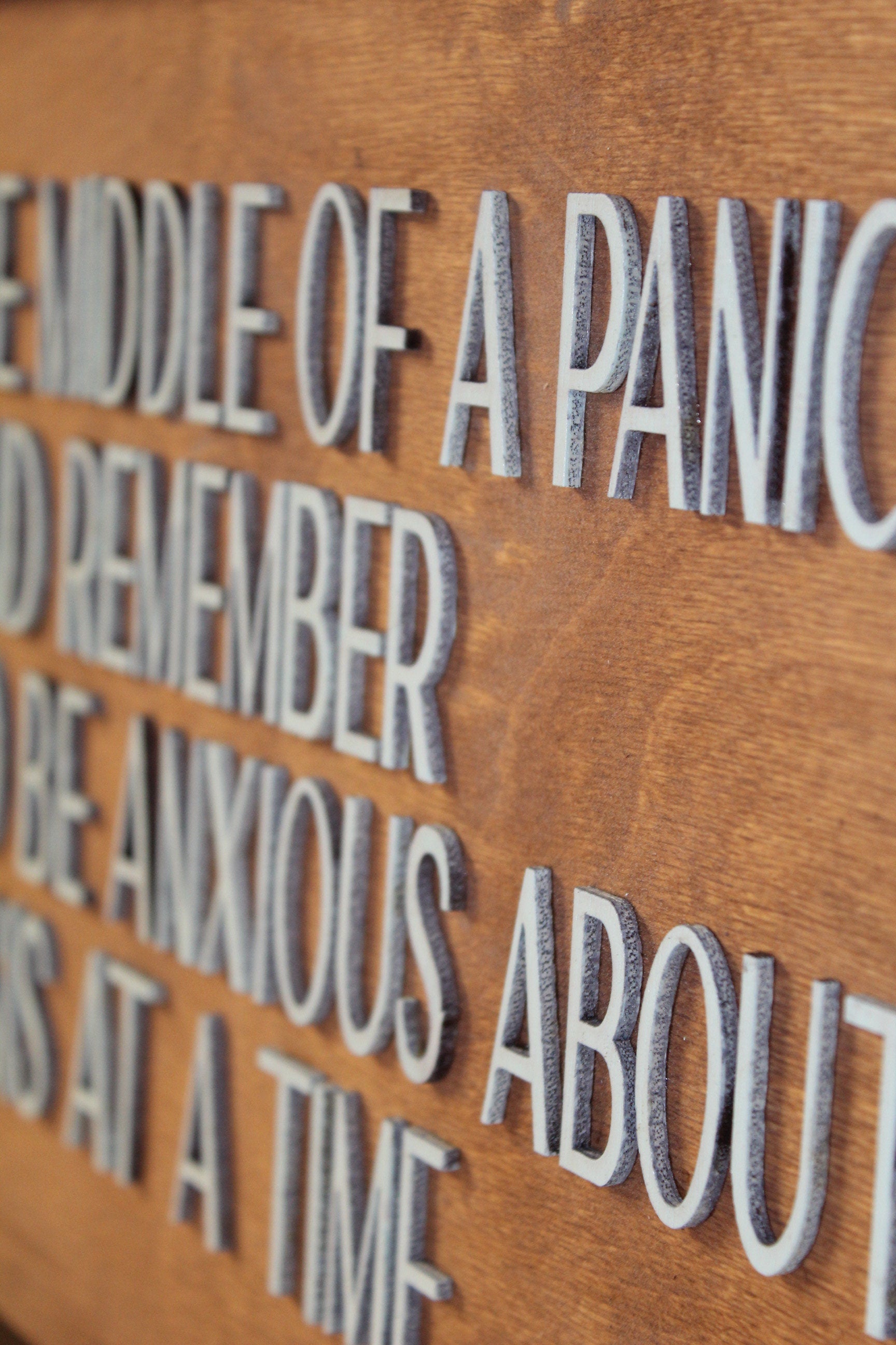 Anxious One Crisis At A Time Panic Anxitey Remember Always Something Funny Wood Decor Sign Qoute