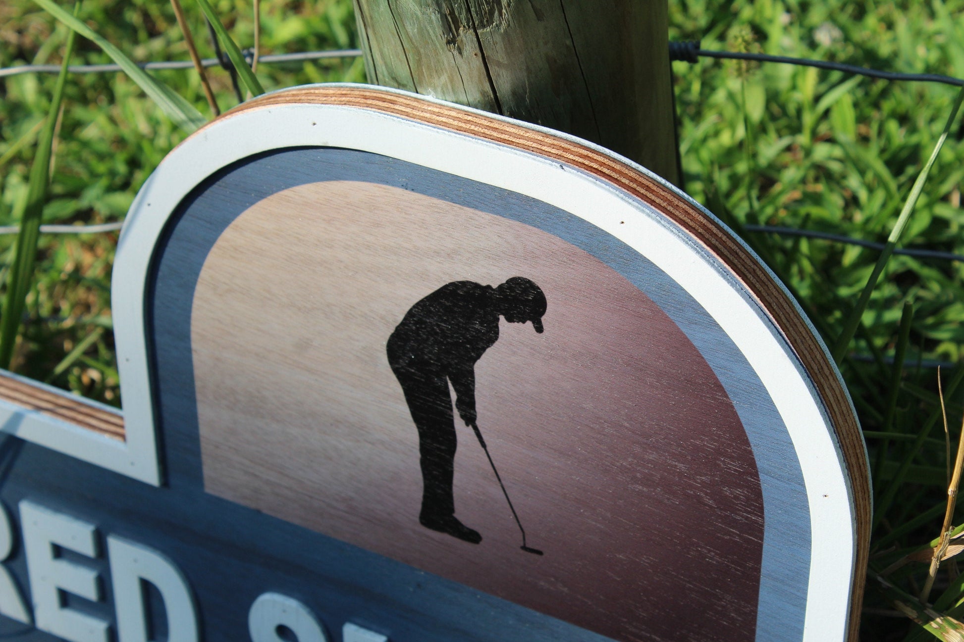 Logo Image Large Round Custom Wood Sign Can Be Hanging Indoor Outdoor Printed Image Raised 3D off the board Golf Name of Business Direction