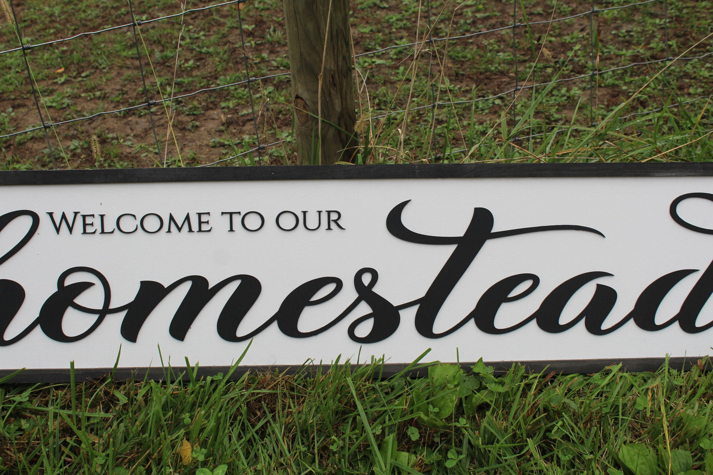 Welcome To Our Homestead Large family sign wood fireplace living room dinning room shabby cottage farmhouse rustic decor Home Farm Porch