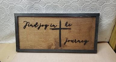 Find Joy In The Journey Decor Relax Rustic Vintge Guest Raised 3D Wood Decor Sign Qoute Cross Faith 3D Raised off the board Handmade