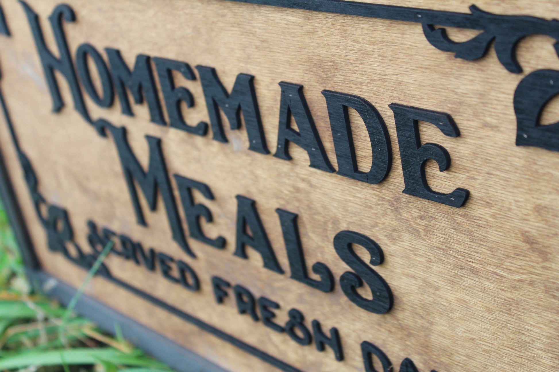 Grandma Mom Aunt Gift Homemade Meals Served Fresh Daily 3D Raised Handmade Wood Sign Decor Kitchen Decor Around The Table Cook With Love