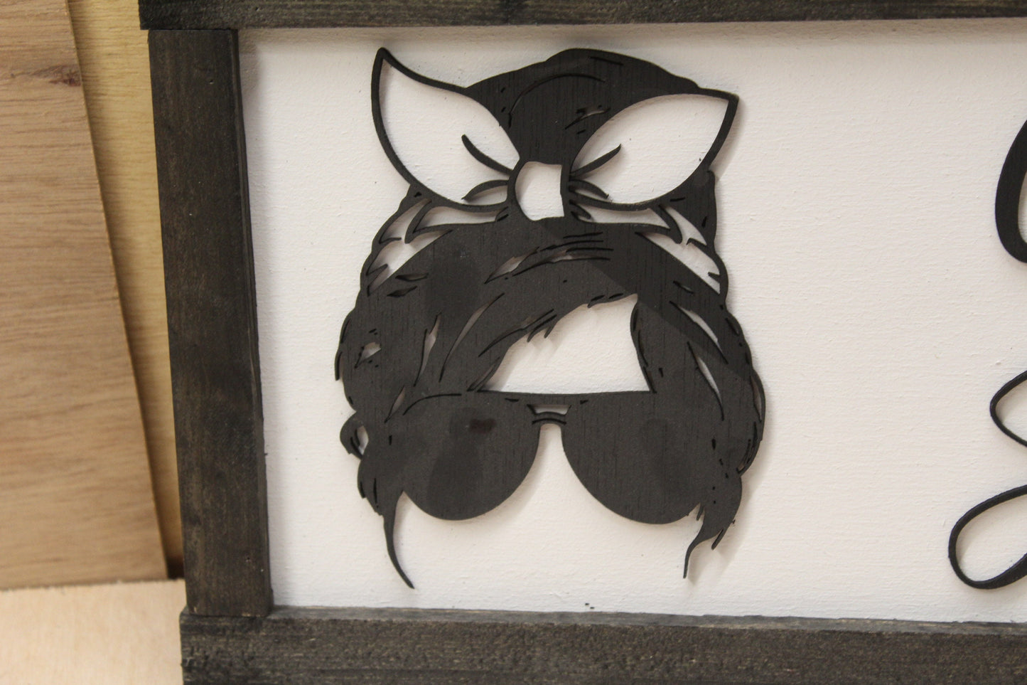 Mom Gift Coffee Sign Cool Mom Mom Life Just Ask My Children Coffee Lover Funny Mom Joke Wooden Framed Decor Coffee Bar Kitchen 3D Raised