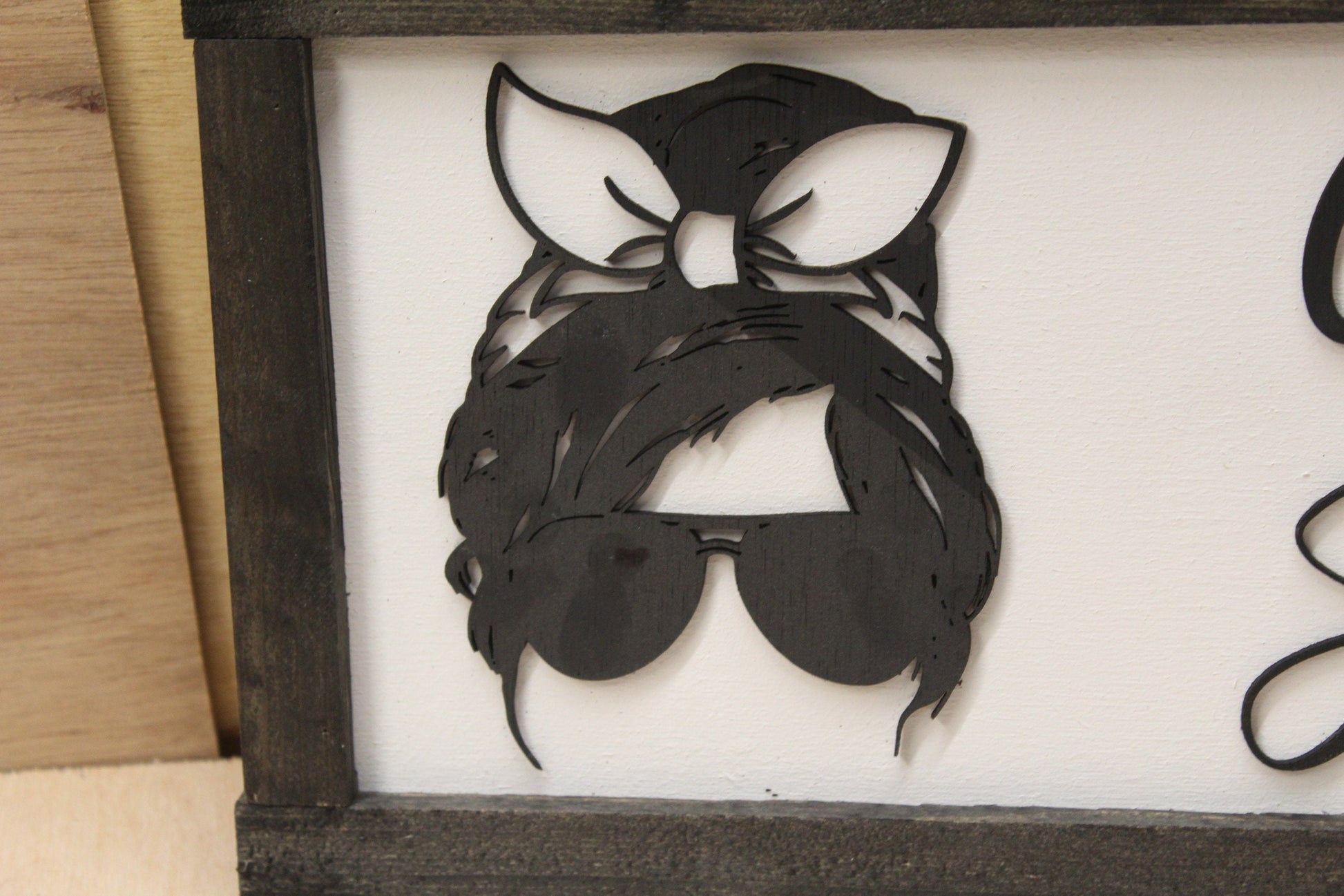 Mom Gift Coffee Sign Cool Mom Mom Life Just Ask My Children Coffee Lover Funny Mom Joke Wooden Framed Decor Coffee Bar Kitchen 3D Raised