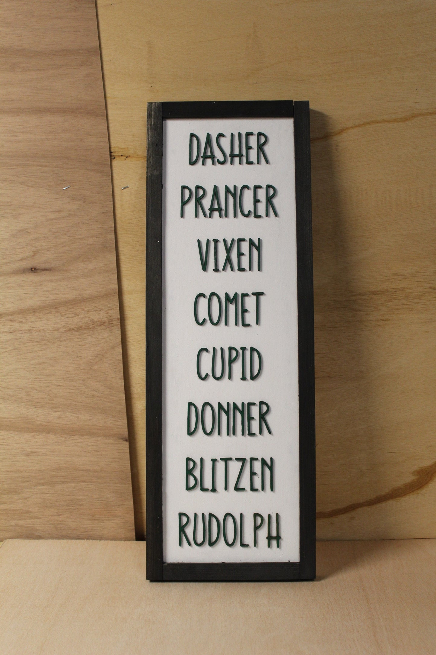 Rudolph Reindeer Santa Wont You Guide My Sleigh Magic Of Christmas Vertical Home Decor Holiday Christmas 3D Raised Handmade Livingroom