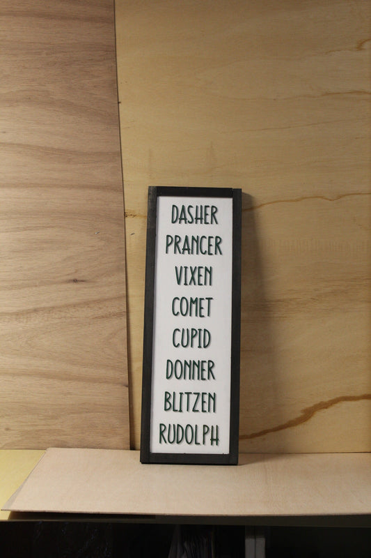 Rudolph Reindeer Santa Wont You Guide My Sleigh Magic Of Christmas Vertical Home Decor Holiday Christmas 3D Raised Handmade Livingroom