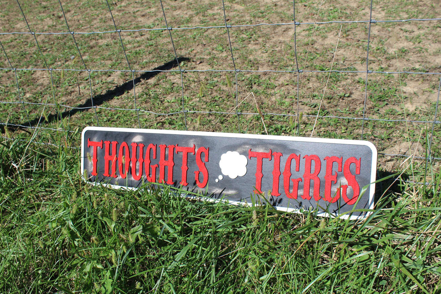 Custom Distressed Sign Thoughts Tigres ThoughtBubble Cigar Lounge Oversized Rustic Business Logo Bar Barn Wood 3D BBQ Patio Garage ManCave