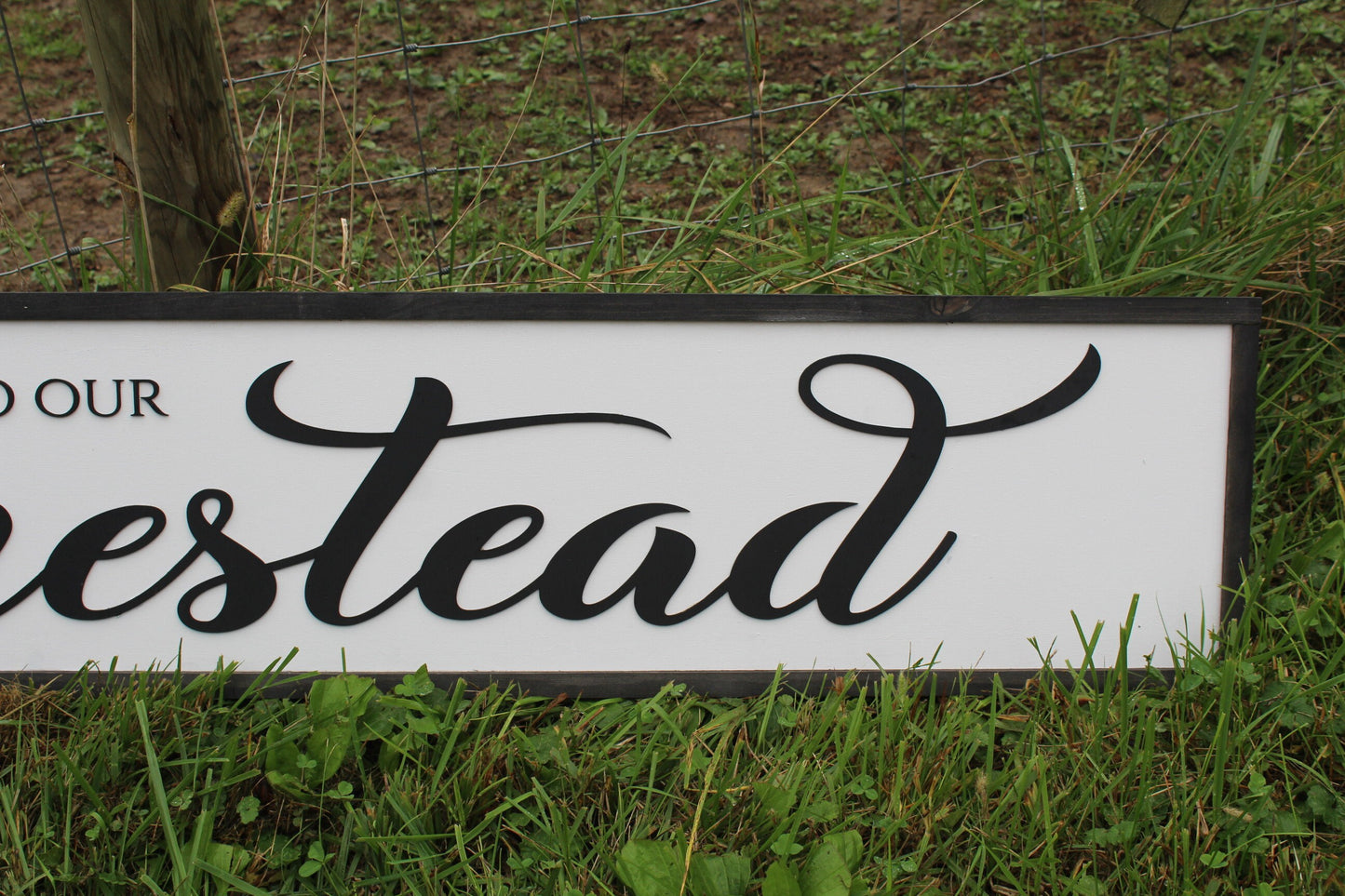 Welcome To Our Homestead Large family sign wood fireplace living room dinning room shabby cottage farmhouse rustic decor Home Farm Porch