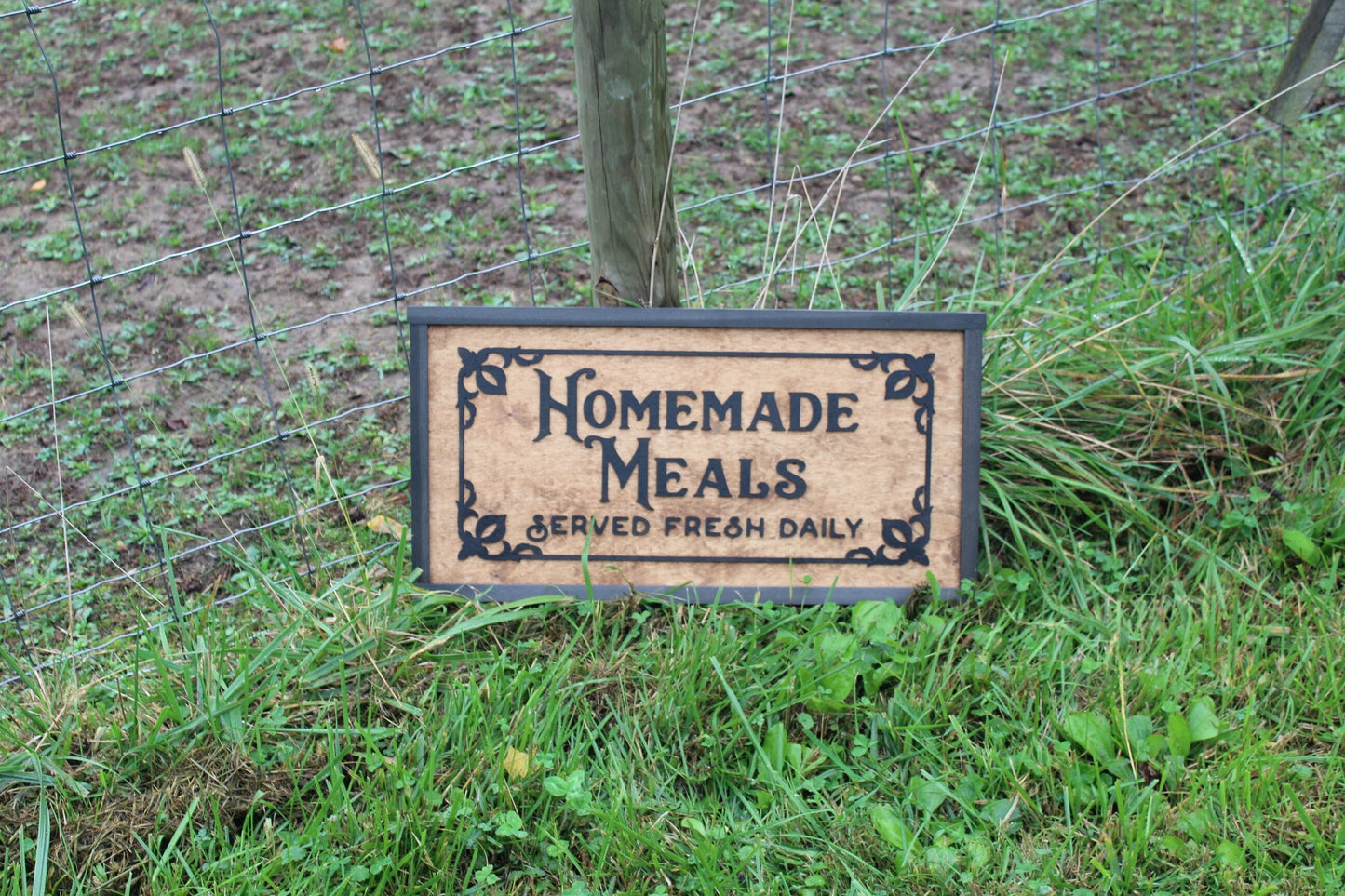 Grandma Mom Aunt Gift Homemade Meals Served Fresh Daily 3D Raised Handmade Wood Sign Decor Kitchen Decor Around The Table Cook With Love