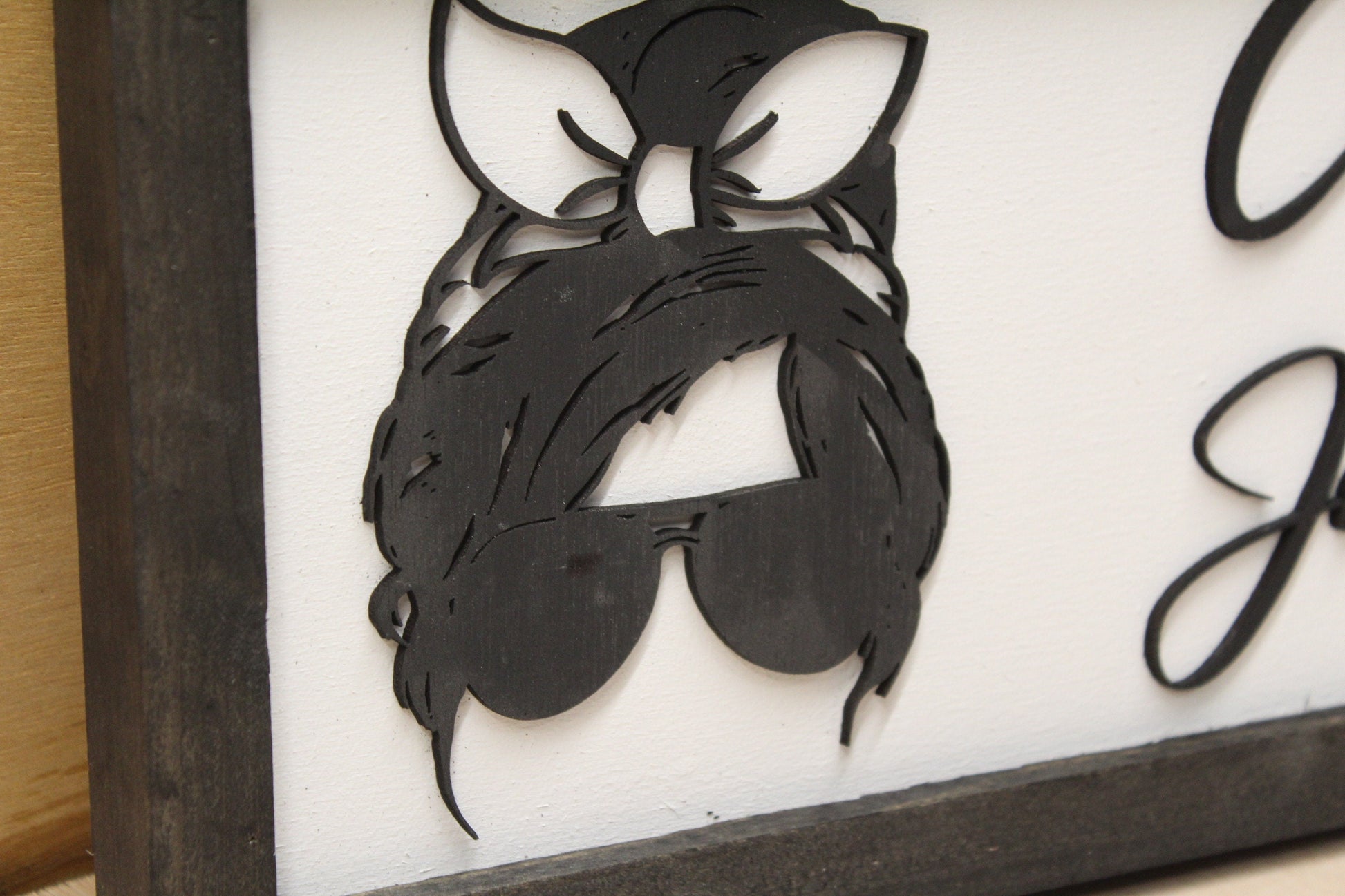 Mom Gift Coffee Sign Cool Mom Mom Life Just Ask My Children Coffee Lover Funny Mom Joke Wooden Framed Decor Coffee Bar Kitchen 3D Raised