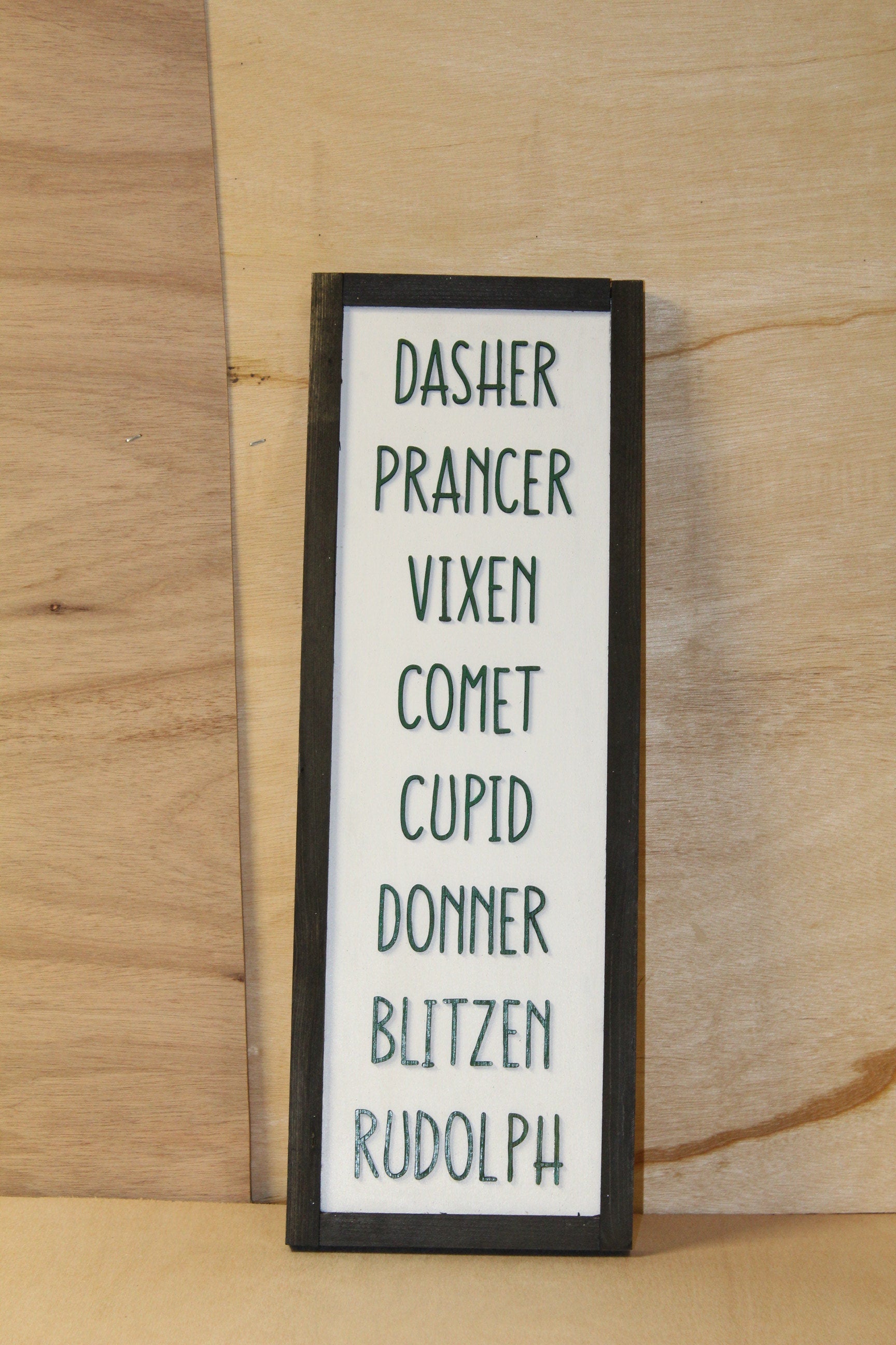 Rudolph Reindeer Santa Wont You Guide My Sleigh Magic Of Christmas Vertical Home Decor Holiday Christmas 3D Raised Handmade Livingroom