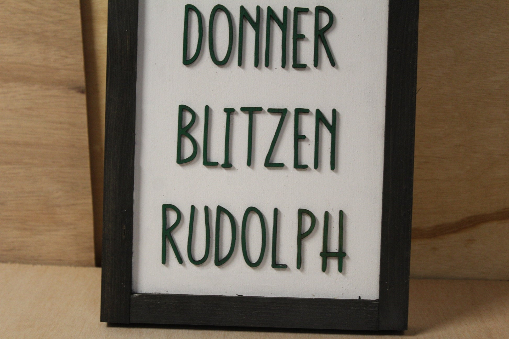 Rudolph Reindeer Santa Wont You Guide My Sleigh Magic Of Christmas Vertical Home Decor Holiday Christmas 3D Raised Handmade Livingroom