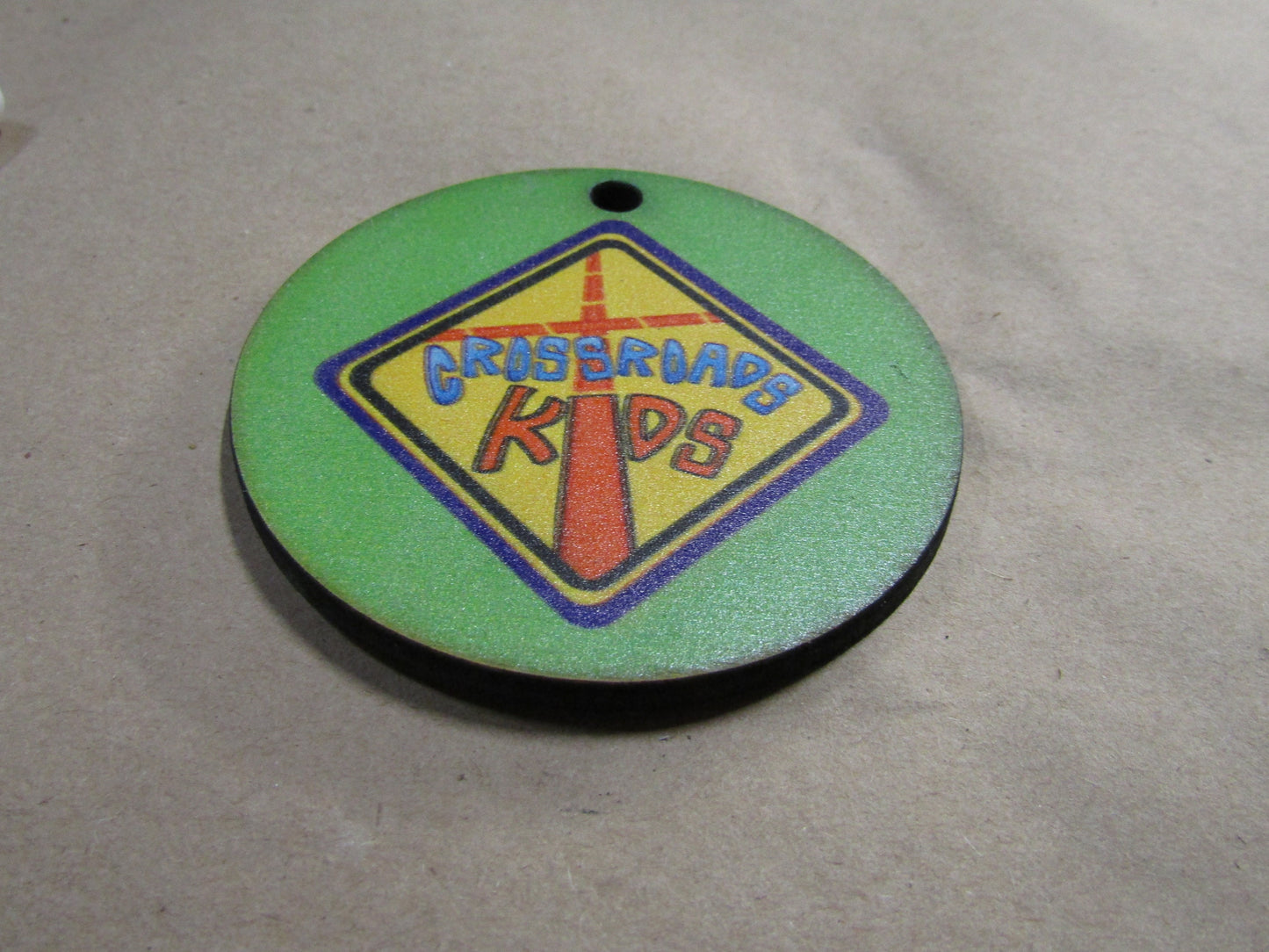 Student Church School Logo Gift Tag School Alumni Image Christmas Ornament Wood Slice Full Color Printed Round Keychain Award Personalized