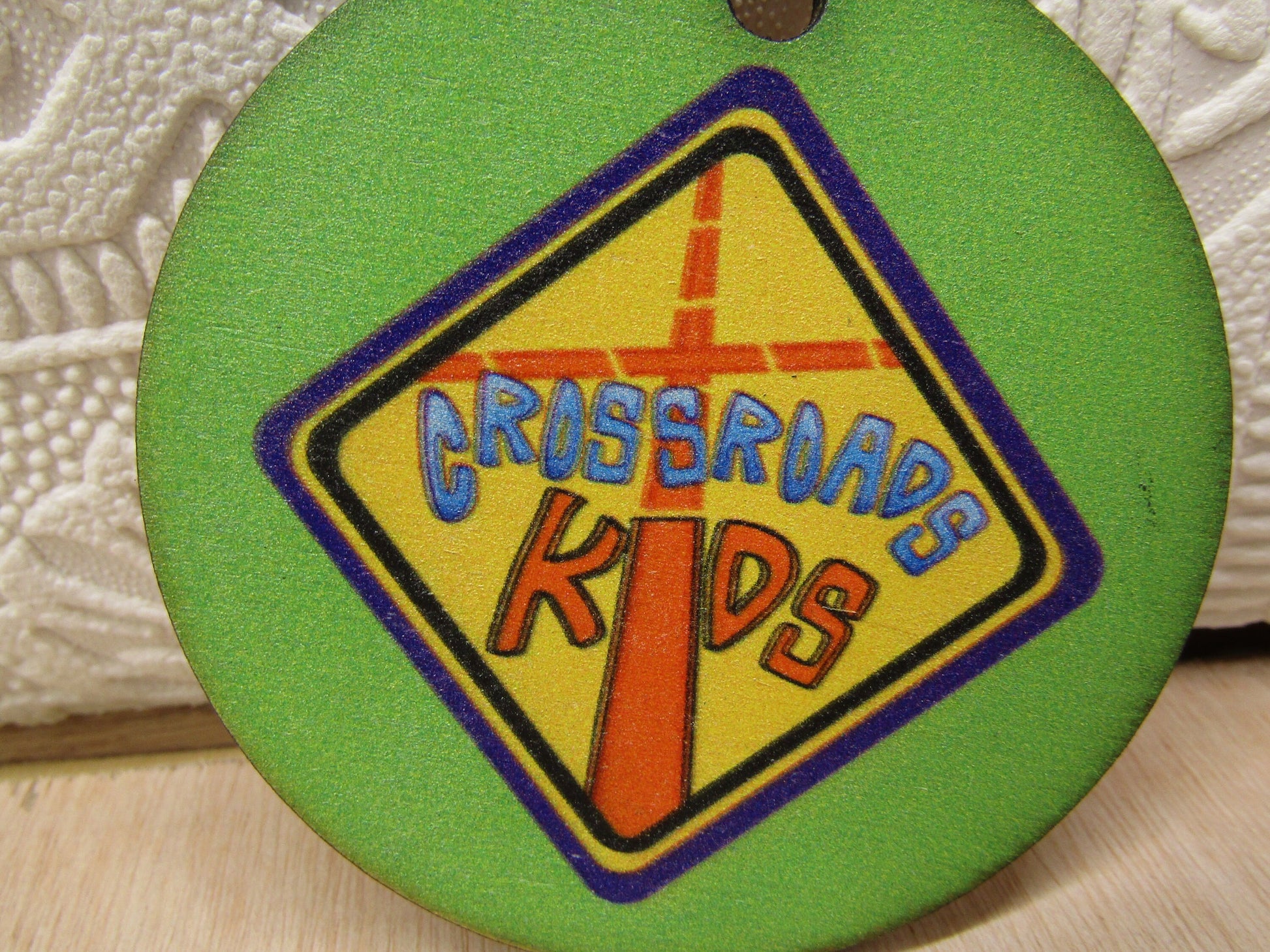 Student Church School Logo Gift Tag School Alumni Image Christmas Ornament Wood Slice Full Color Printed Round Keychain Award Personalized