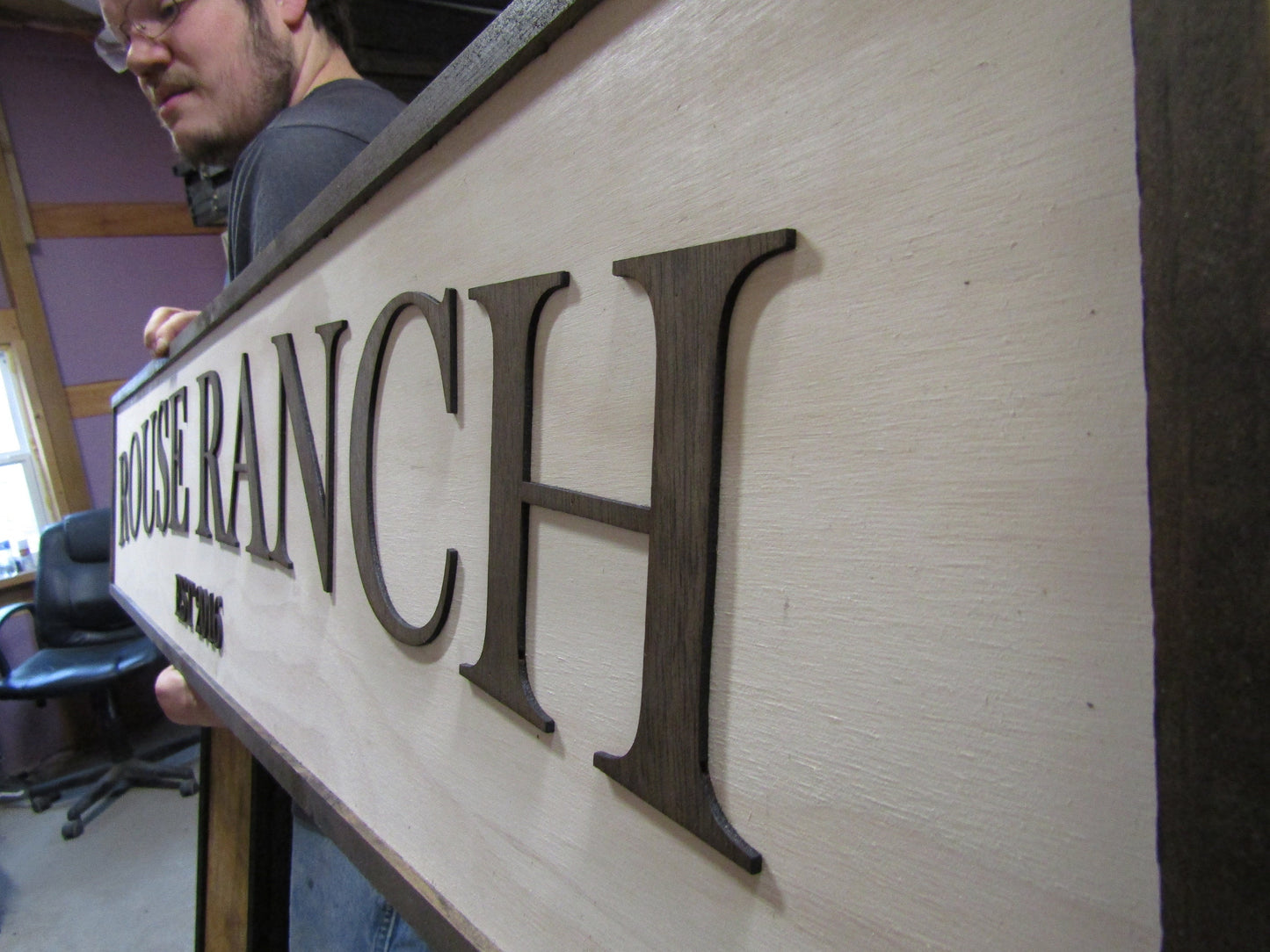 Large Custom Ranch Sign Over-sized Rustic Wood Laser Cut Out 3D Extra Large Sign Footstepsinthepast Established Homestead Handmade Farm