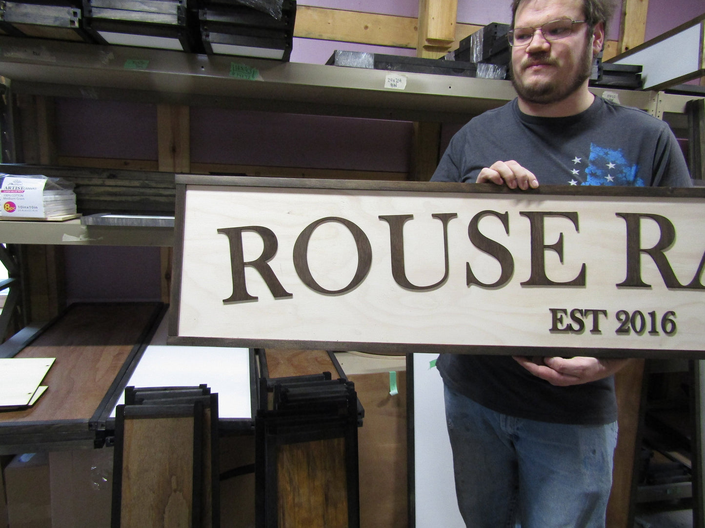 Large Custom Ranch Sign Over-sized Rustic Wood Laser Cut Out 3D Extra Large Sign Footstepsinthepast Established Homestead Handmade Farm
