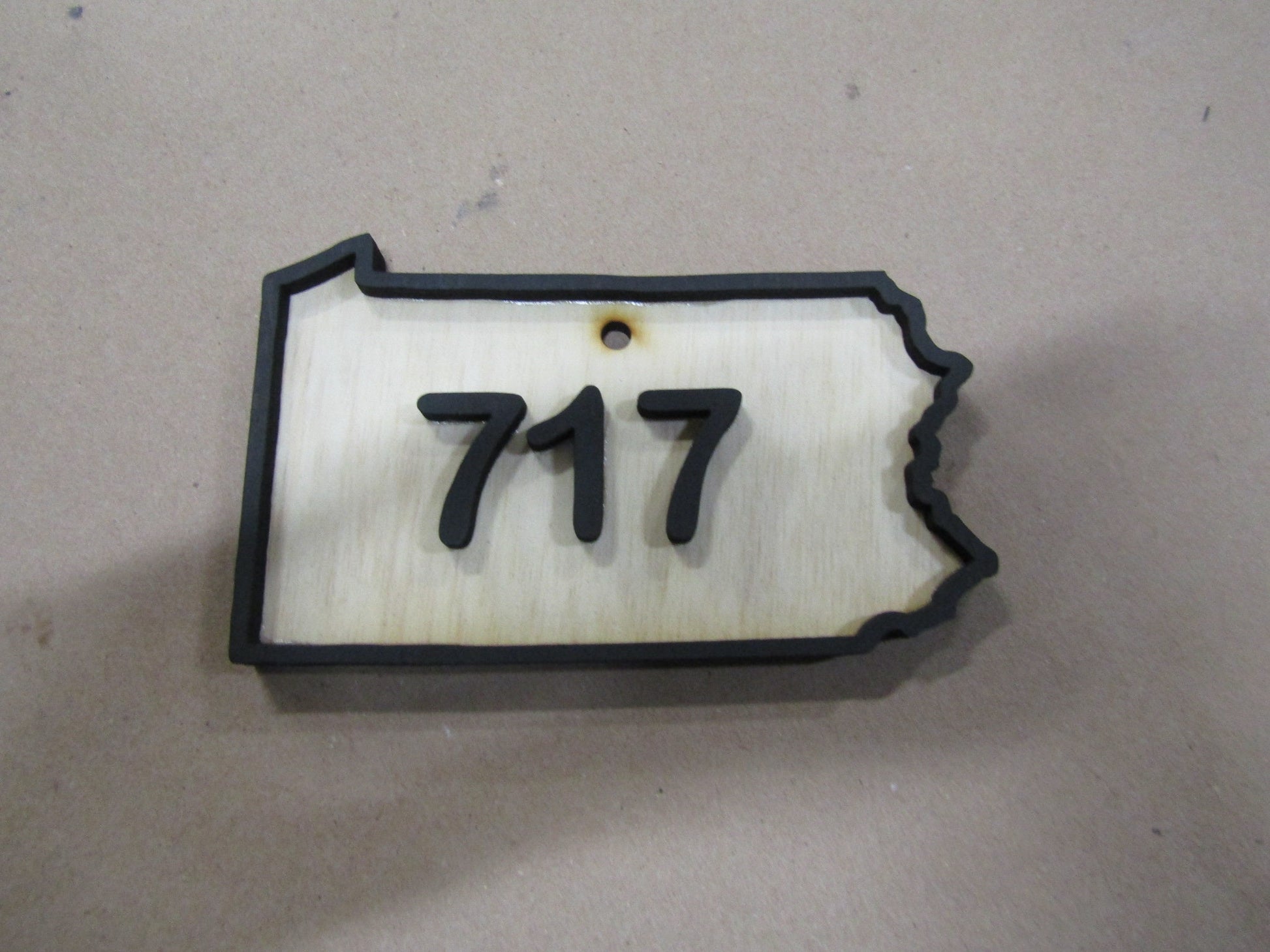 Custom State Raised Area Code Raised Sign Pennsylvania 717 3D Wood Your Words Custom Wooden Words Laser Cut Out Wood Cut Out Home Couples