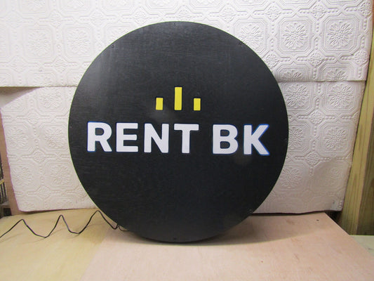 Custom Wood Lit Business Sign Entrance Light Neon Remote Electric Light Up Use your Logo Wood Wooden Handmade Logo Company Entrance