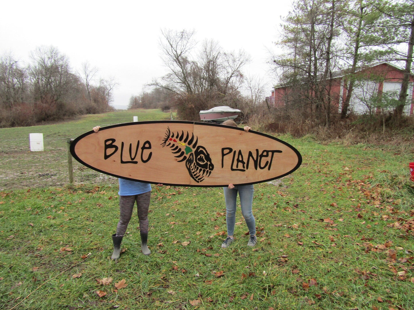 Custom Wood Sign Business Oval 3D XLarge Surf Shop Indoor Outdoor Small Business Logo Business Logo Laser Cut Oversized 3D Fish Islands