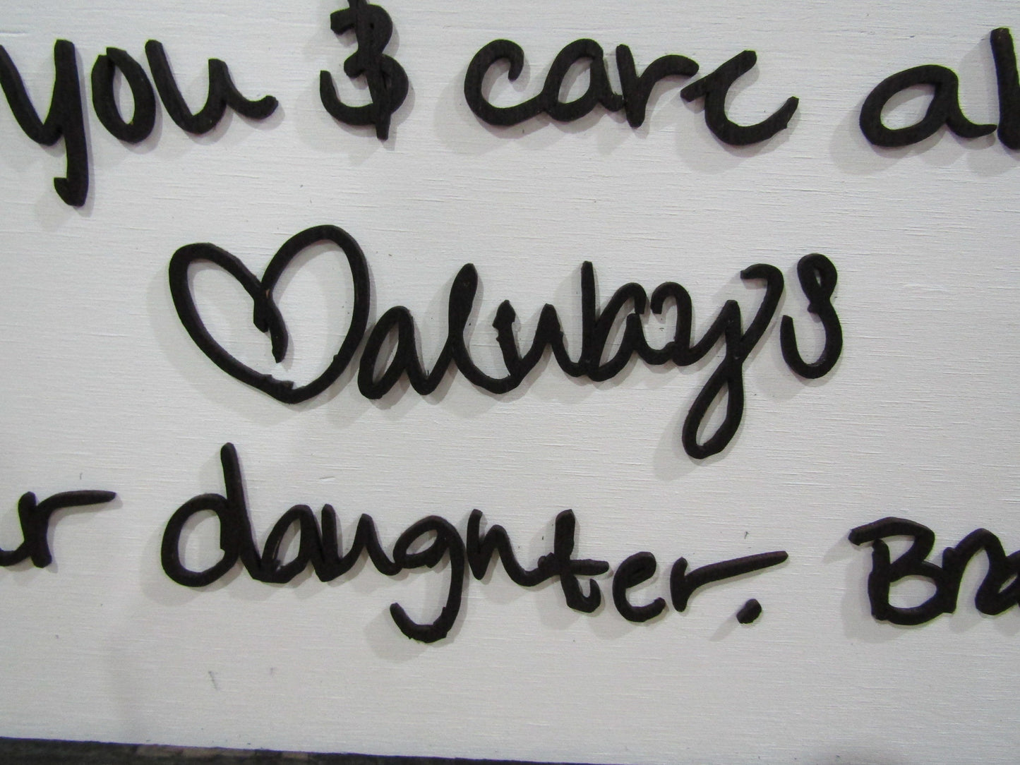Dad Gift Handwriting Framed Decor Daughter Gift Personalized Sketch Personal Note Letter Loved One Special Occasion Fathers Day Handmade 3D