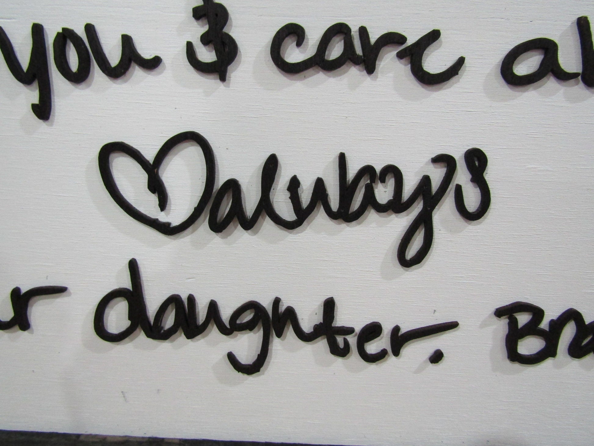 Dad Gift Handwriting Framed Decor Daughter Gift Personalized Sketch Personal Note Letter Loved One Special Occasion Fathers Day Handmade 3D