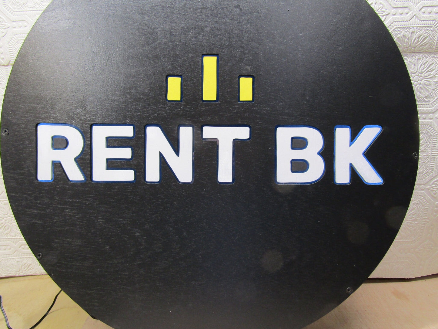 Custom Wood Lit Business Sign Entrance Light Neon Remote Electric Light Up Use your Logo Wood Wooden Handmade Logo Company Entrance