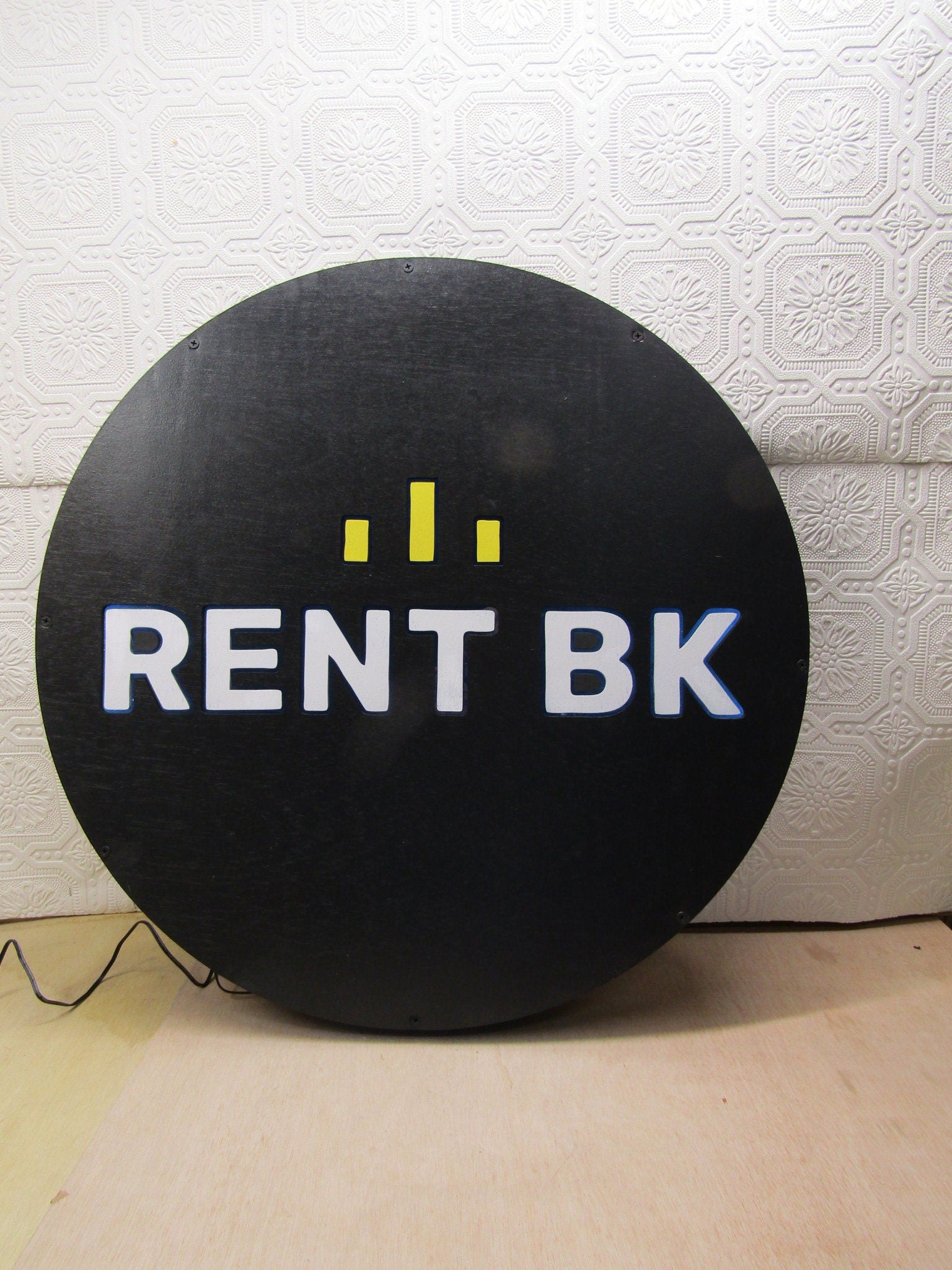 Custom Wood Lit Business Sign Entrance Light Neon Remote Electric Light Up Use your Logo Wood Wooden Handmade Logo Company Entrance