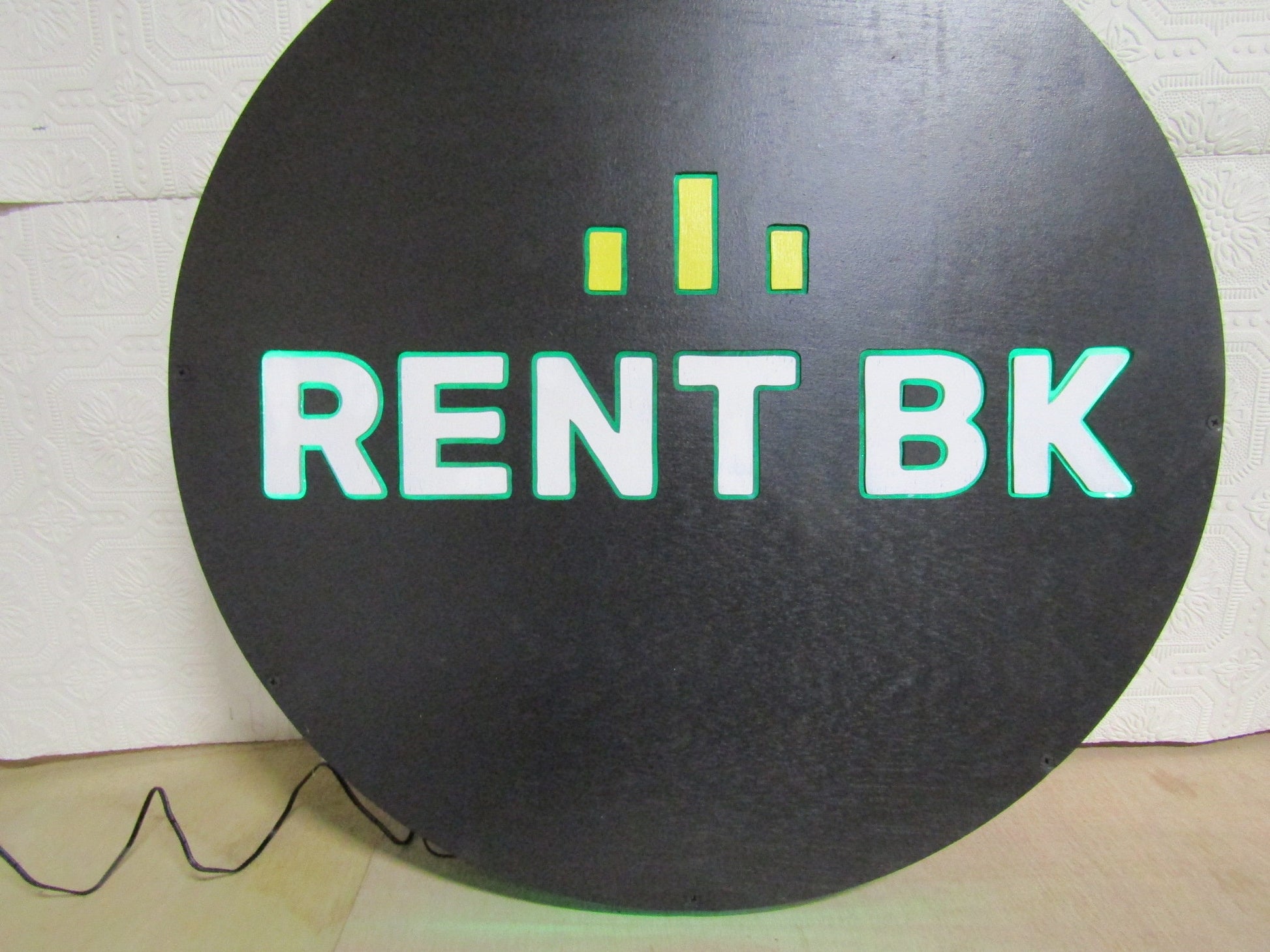 Custom Wood Lit Business Sign Entrance Light Neon Remote Electric Light Up Use your Logo Wood Wooden Handmade Logo Company Entrance