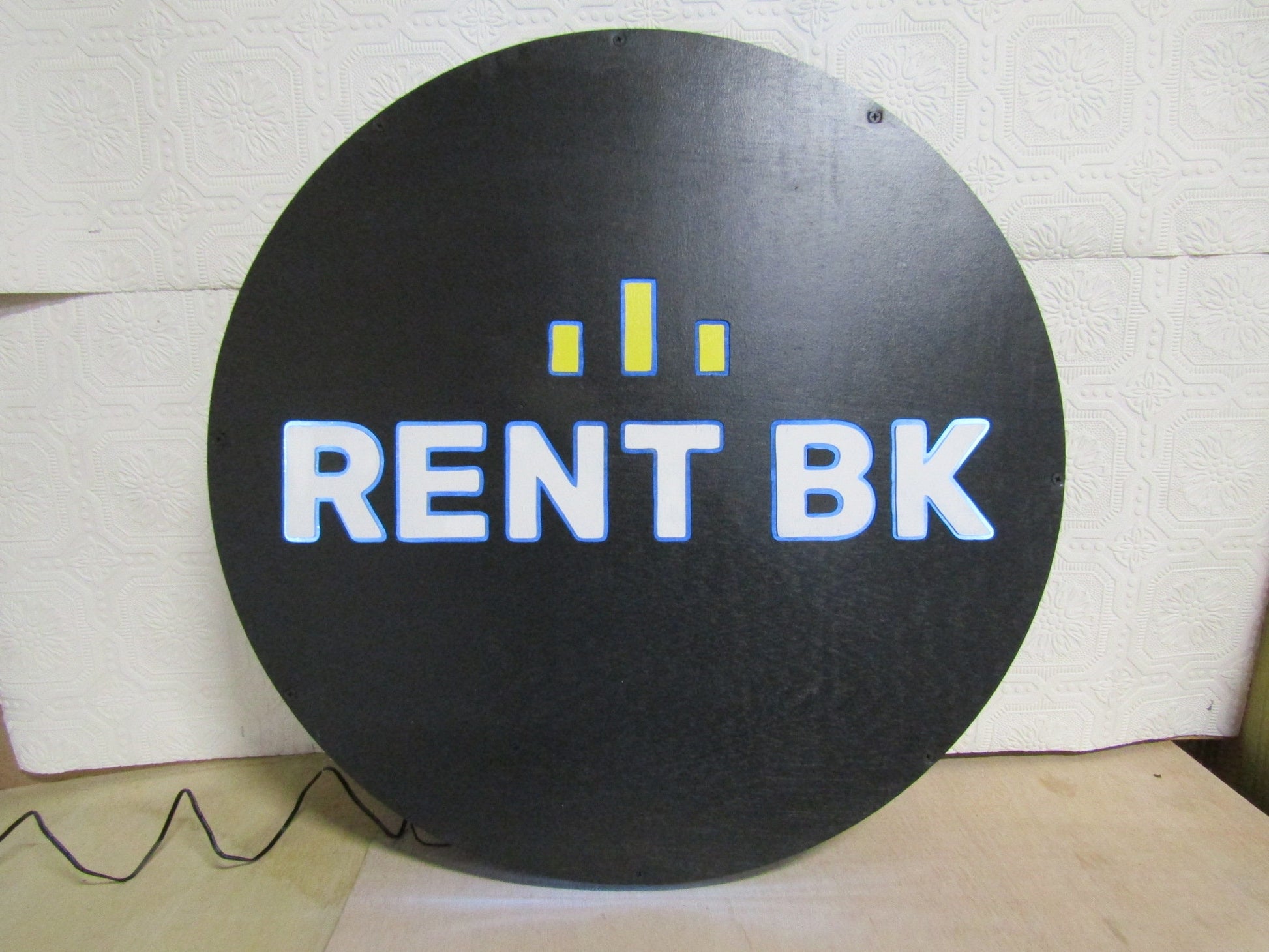 Custom Wood Lit Business Sign Entrance Light Neon Remote Electric Light Up Use your Logo Wood Wooden Handmade Logo Company Entrance