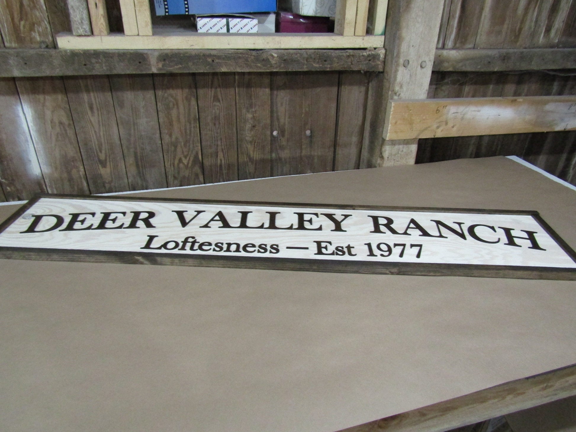 Large Custom Deer Ranch Sign Wooden Over-sized Rustic Business Logo Wood Laser Cut Out 3D Made to Order Signage Entrance Personalized XL