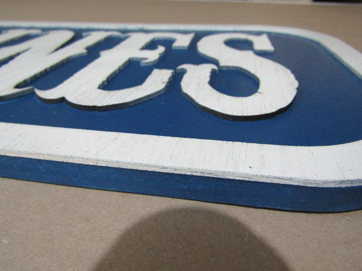 Large Custom Distressed Sign Social Influencer Over-sized Rustic Business Logo Bar Barn Country Wood 3D Username Personalized Signage Blue