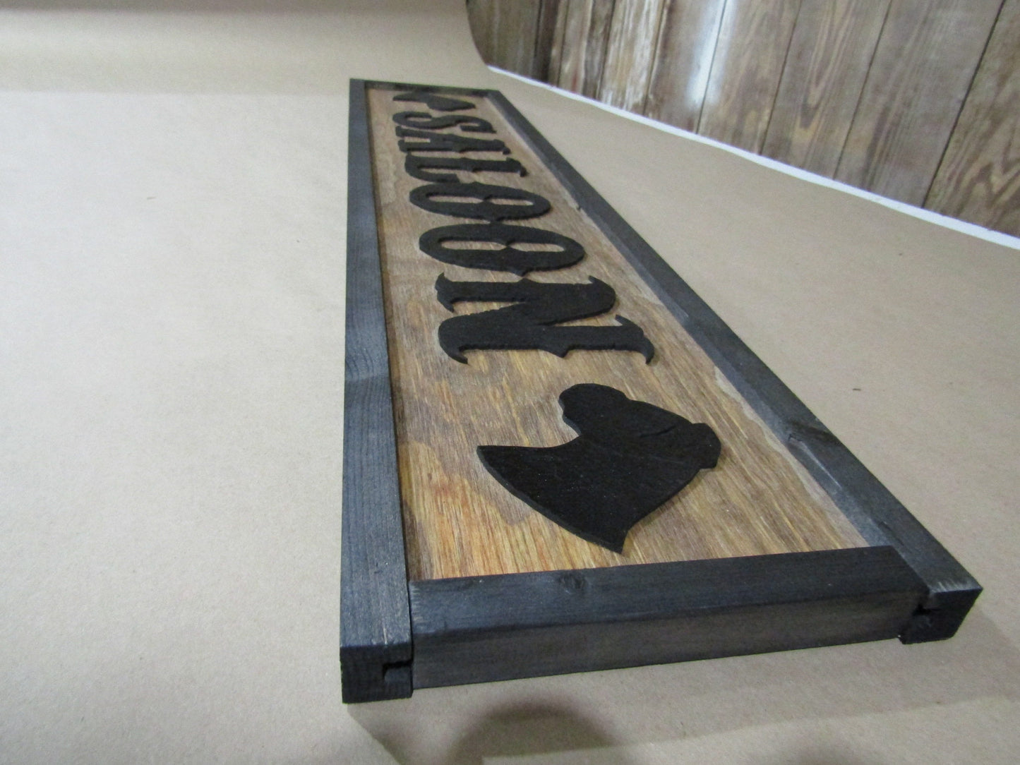 Large Custom Ranch Sign Saloon Western Dog Boxer Over-sized Rustic Business Logo Wood Laser Cut Out 3D Extra Large Sign Footstepsinthepast