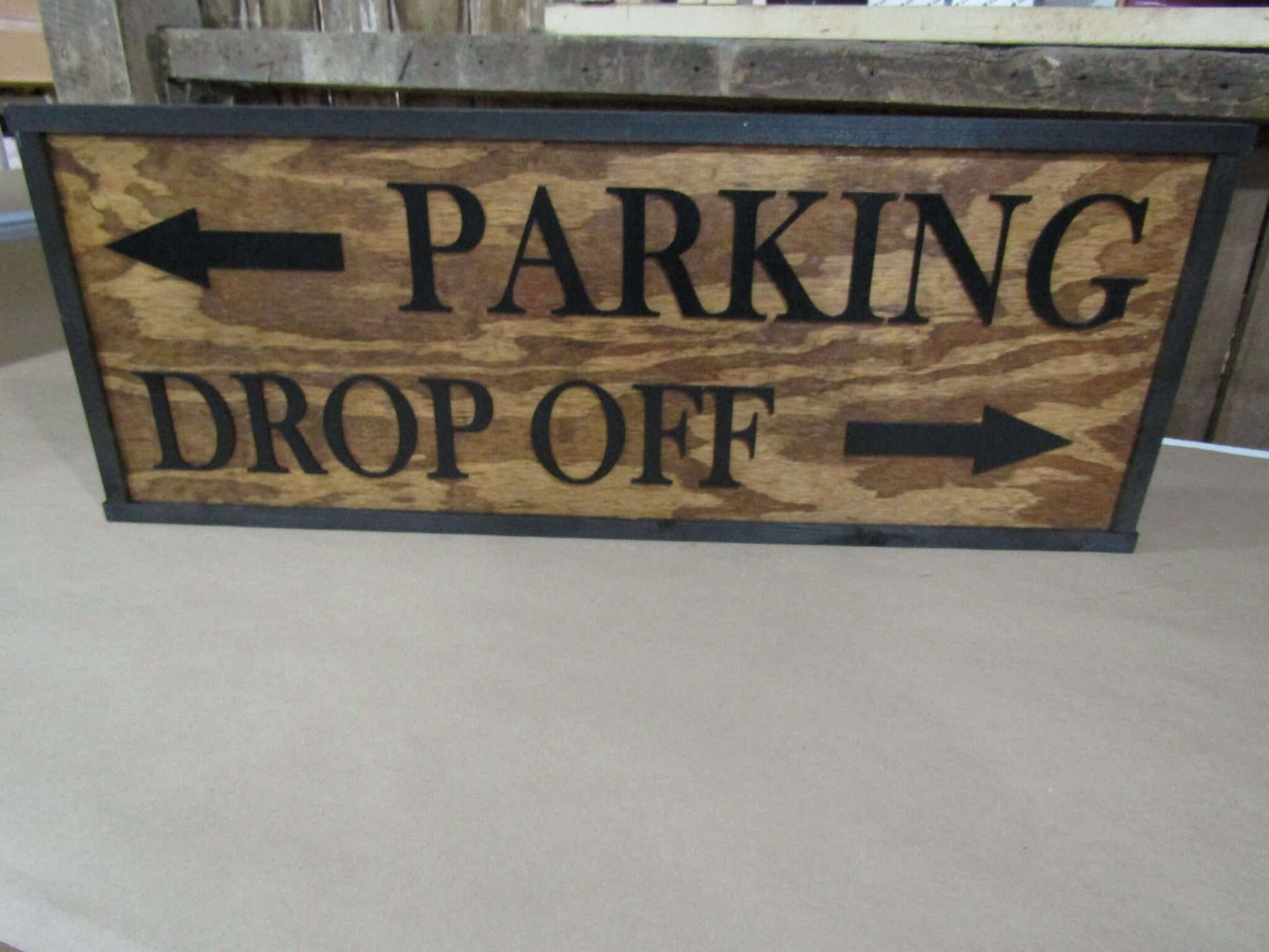 Custom Directional Sign Parking Lot Company Address Signage Commerical Oversized Rustic Business Wood Laser Cut Out 3D Extra Large Handmade