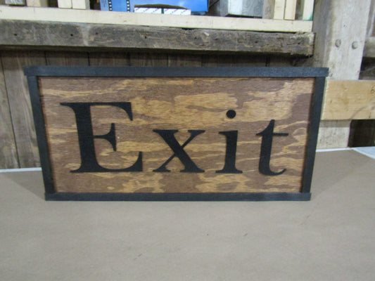 Exit Sign Directional Ranch Sign Company Name Address Signage Commerical Oversized Rustic Business Wood Laser Cut Out 3D Handmade