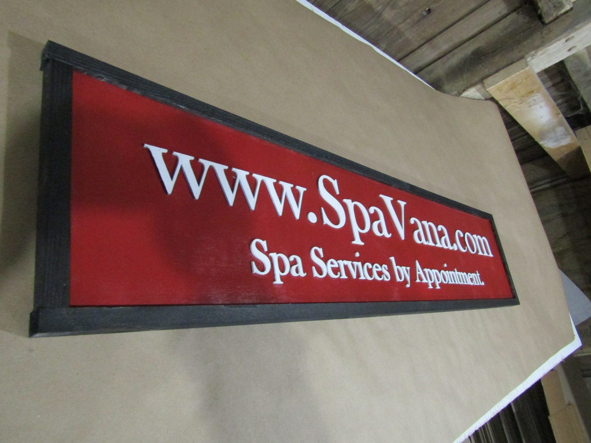 Oversized Custom Sign Spa Beauty Salon Your Logo Image Emblem Name Here Personalized Painted Red 3D Raised Text Indoor Outdoor Store Front