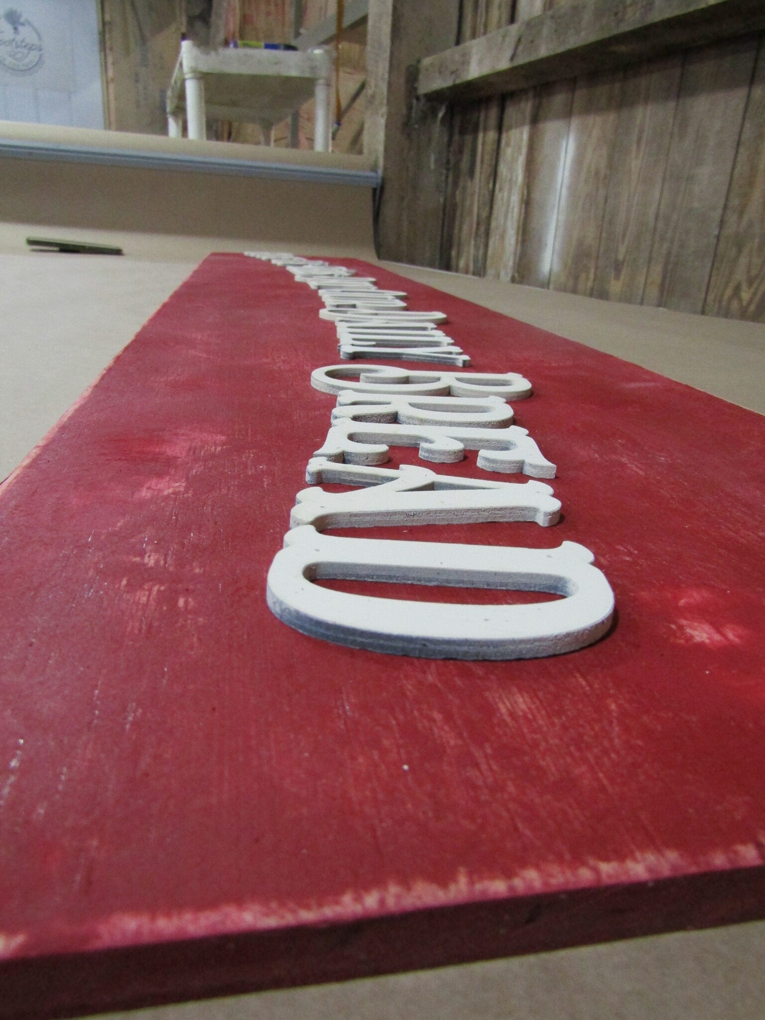 Large Custom Distressed Sign Give Us This Day Rustic Our Daily Bread Red Barn Country Wood 3D Extra Large Sign Footstepsinthepast Primitive