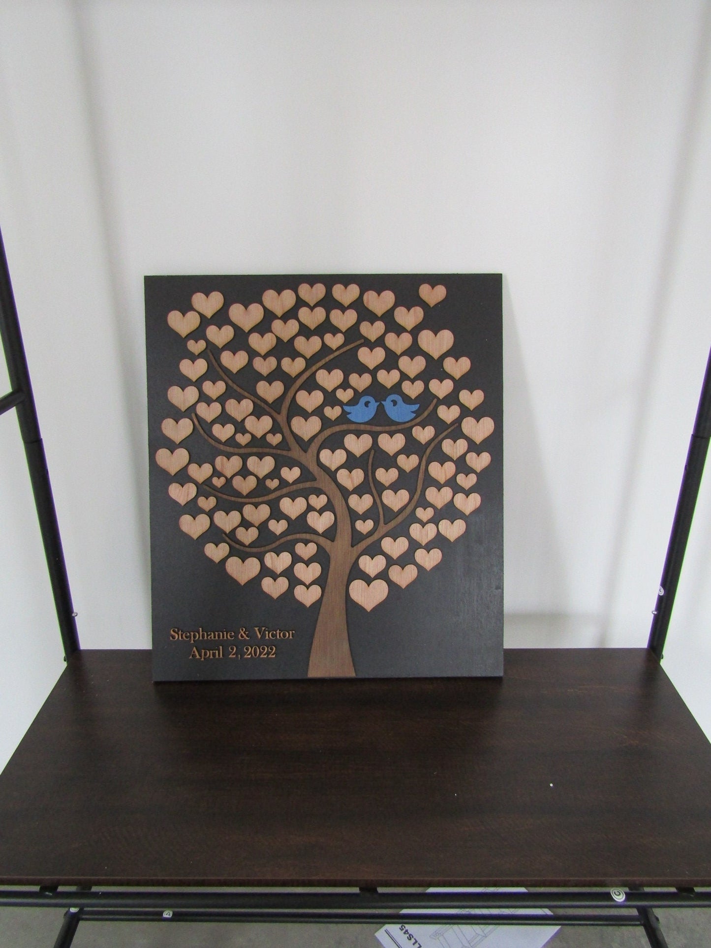 Wedding Sign Board Love Birds Hearts Tree Bridal Alternative Sign In Board Signature Name Sign Signature Board Guest Book Friends Family
