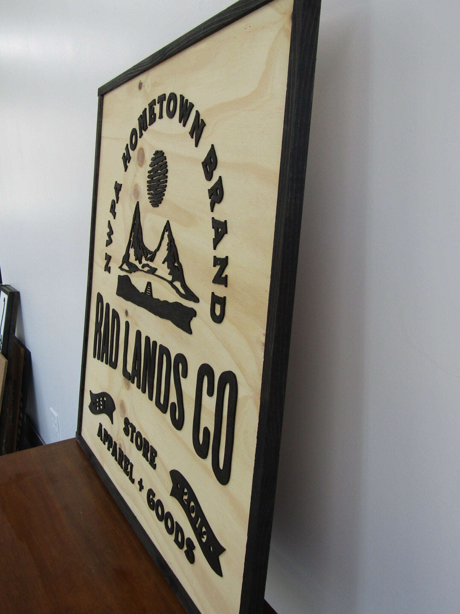 Large Custom Ranch Sign Square Over-sized Rustic Business Logo Apparel Store Co Wood Laser Cut Out 3D Extra Large Sign Footstepsinthepast