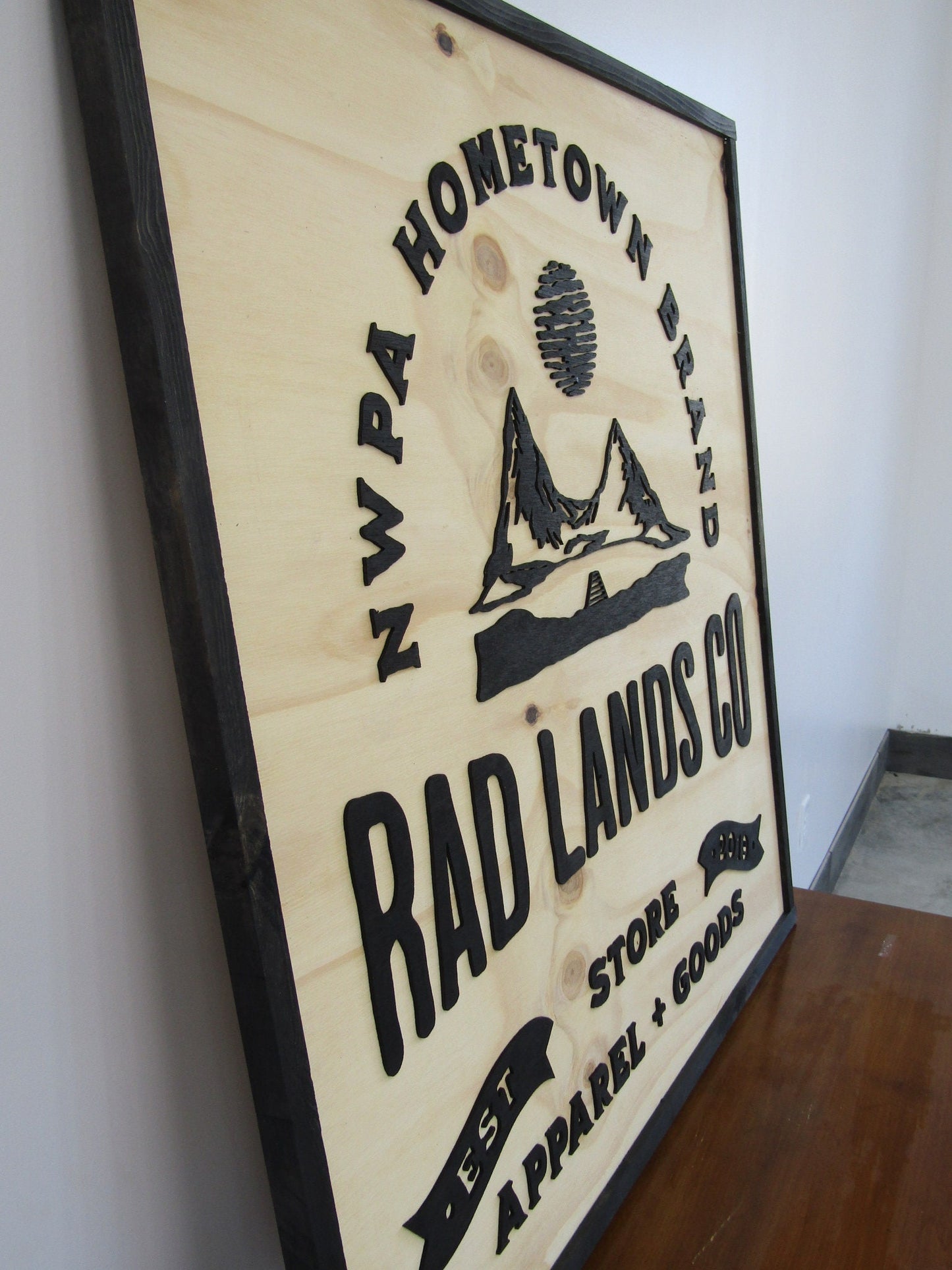 Large Custom Ranch Sign Square Over-sized Rustic Business Logo Apparel Store Co Wood Laser Cut Out 3D Extra Large Sign Footstepsinthepast