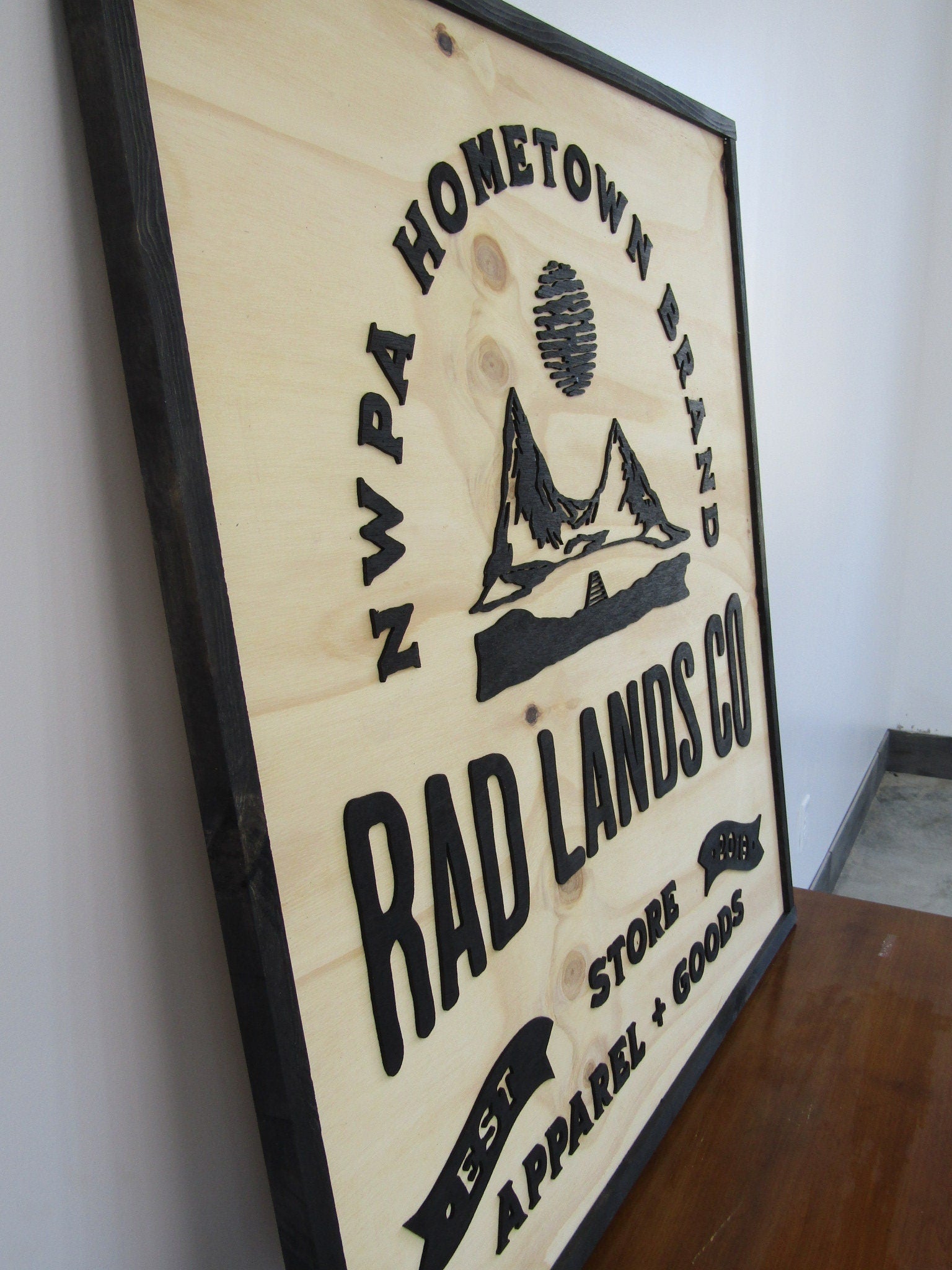 Large Custom Ranch Sign Square Over-sized Rustic Business Logo Apparel Store Co Wood Laser Cut Out 3D Extra Large Sign Footstepsinthepast