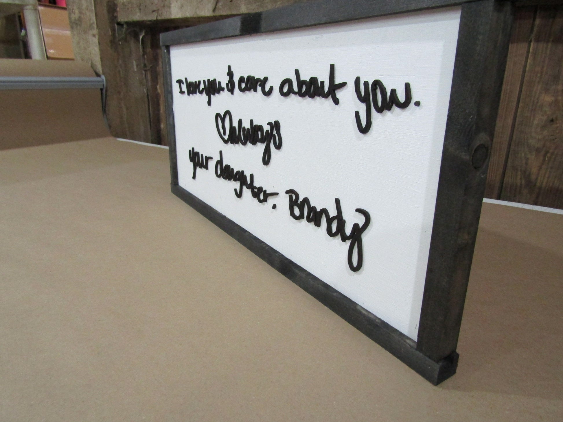 Mom Gift Handwriting Framed Decor Daughter Gift Personalized Sketch Personal Note Letter Loved One Special Occasion Mothers Day Handmade 3D