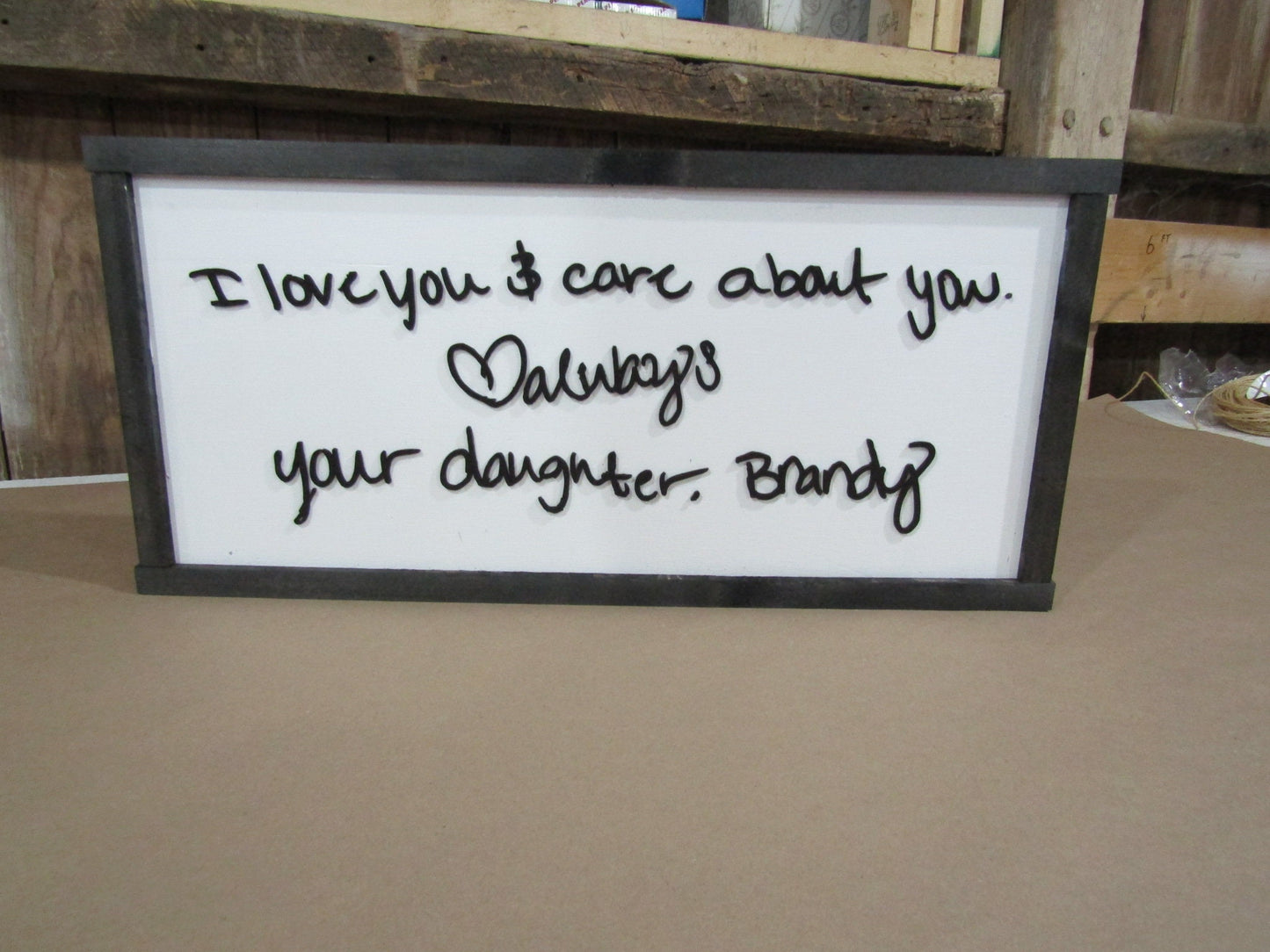 Dad Gift Handwriting Framed Decor Daughter Gift Personalized Sketch Personal Note Letter Loved One Special Occasion Fathers Day Handmade 3D