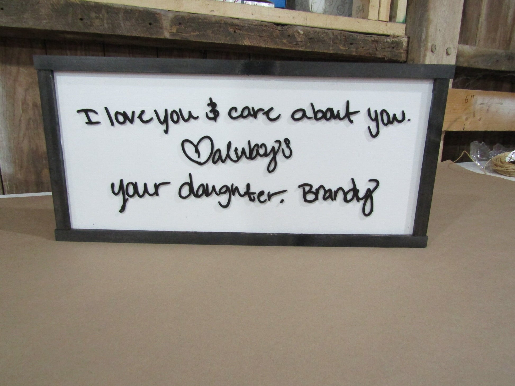 Mom Gift Handwriting Framed Decor Daughter Gift Personalized Sketch Personal Note Letter Loved One Special Occasion Mothers Day Handmade 3D