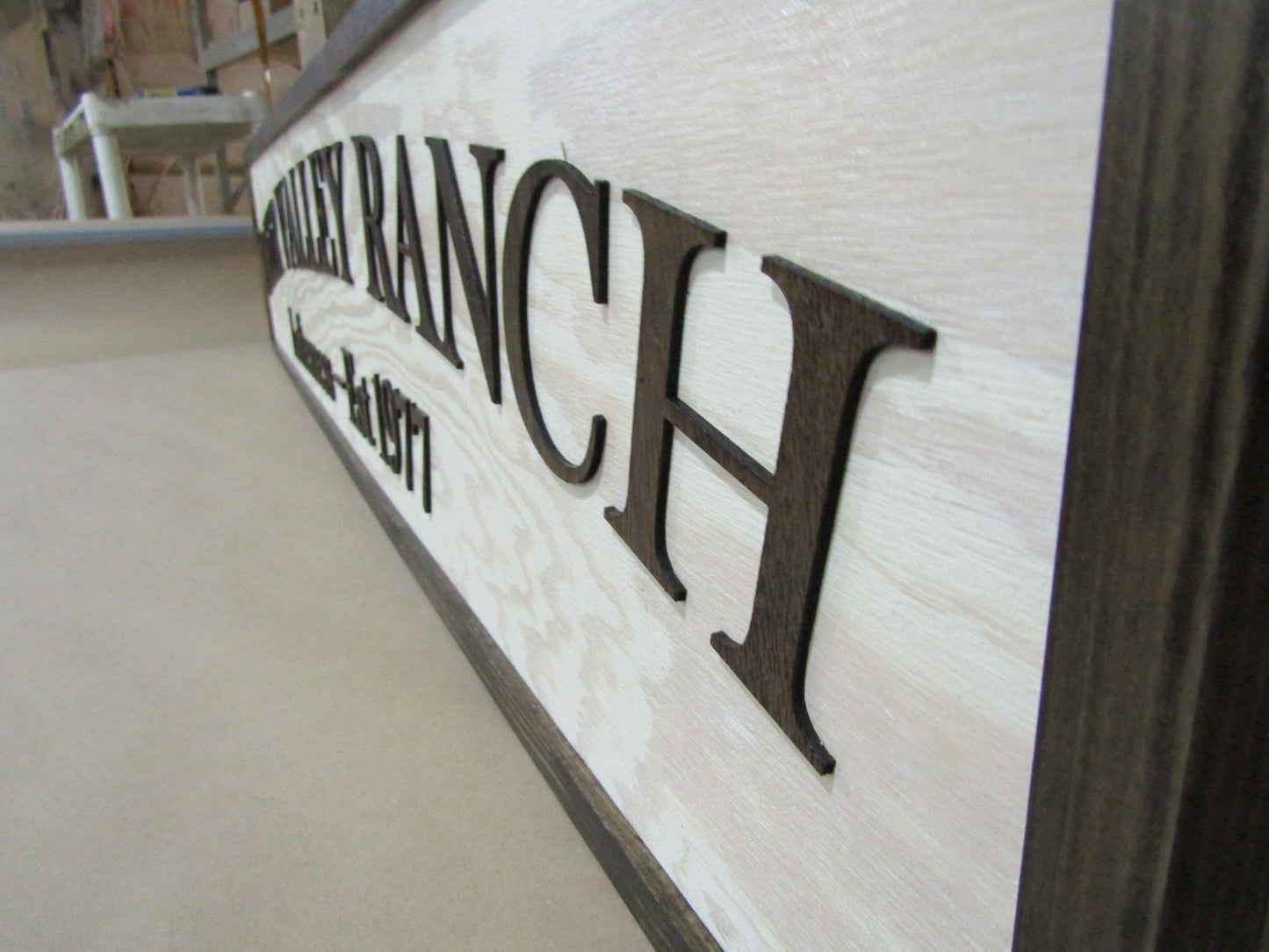 Large Custom Deer Ranch Sign Wooden Over-sized Rustic Business Logo Wood Laser Cut Out 3D Made to Order Signage Entrance Personalized XL